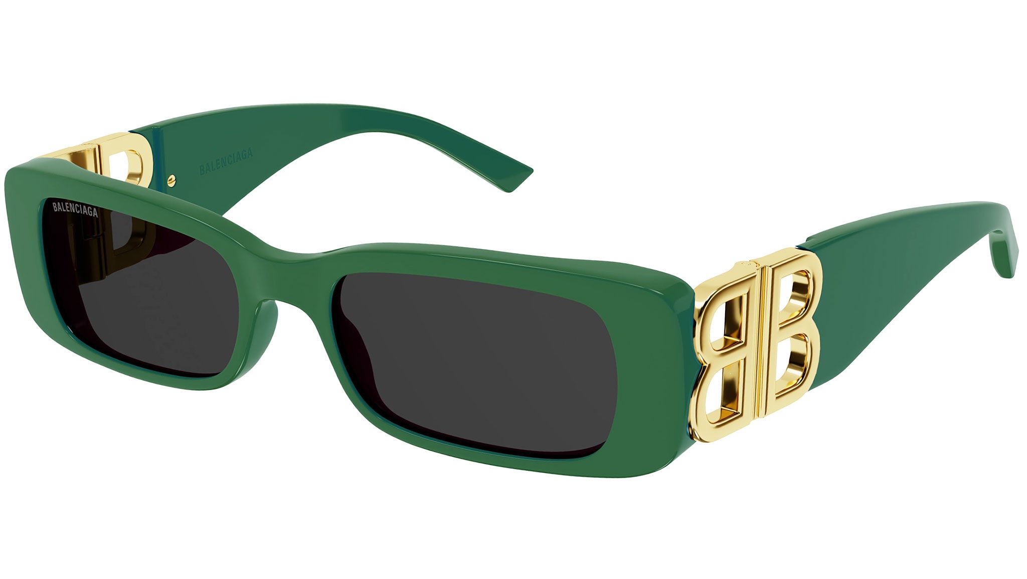 Balenciaga Dynasty Rectangle BB0096S 006 Green Grey Sunglasses