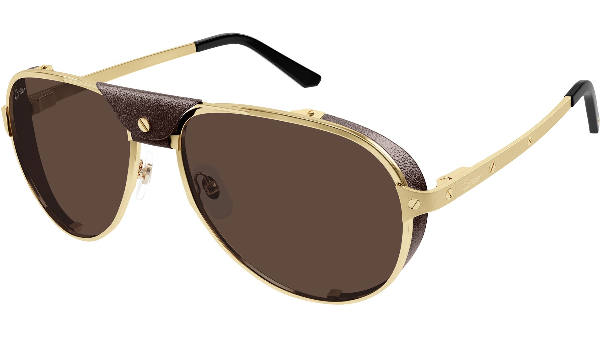 Cartier CT0591S-002 Sunglasses Gold Brown Metal Cartier CT0551S 002 Sunglasses Shiny Gold Blue - eye-oo.com main image 3