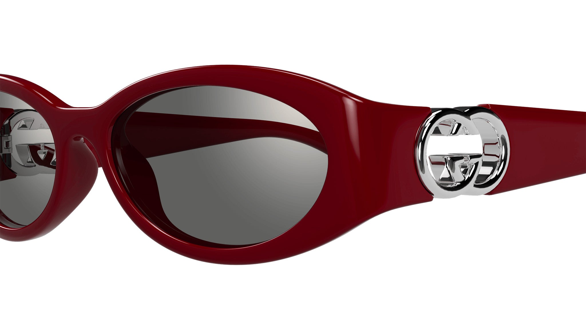 Gucci GG1660S 006 Burgundy Grey Round Sunglasses - eye-oo.com