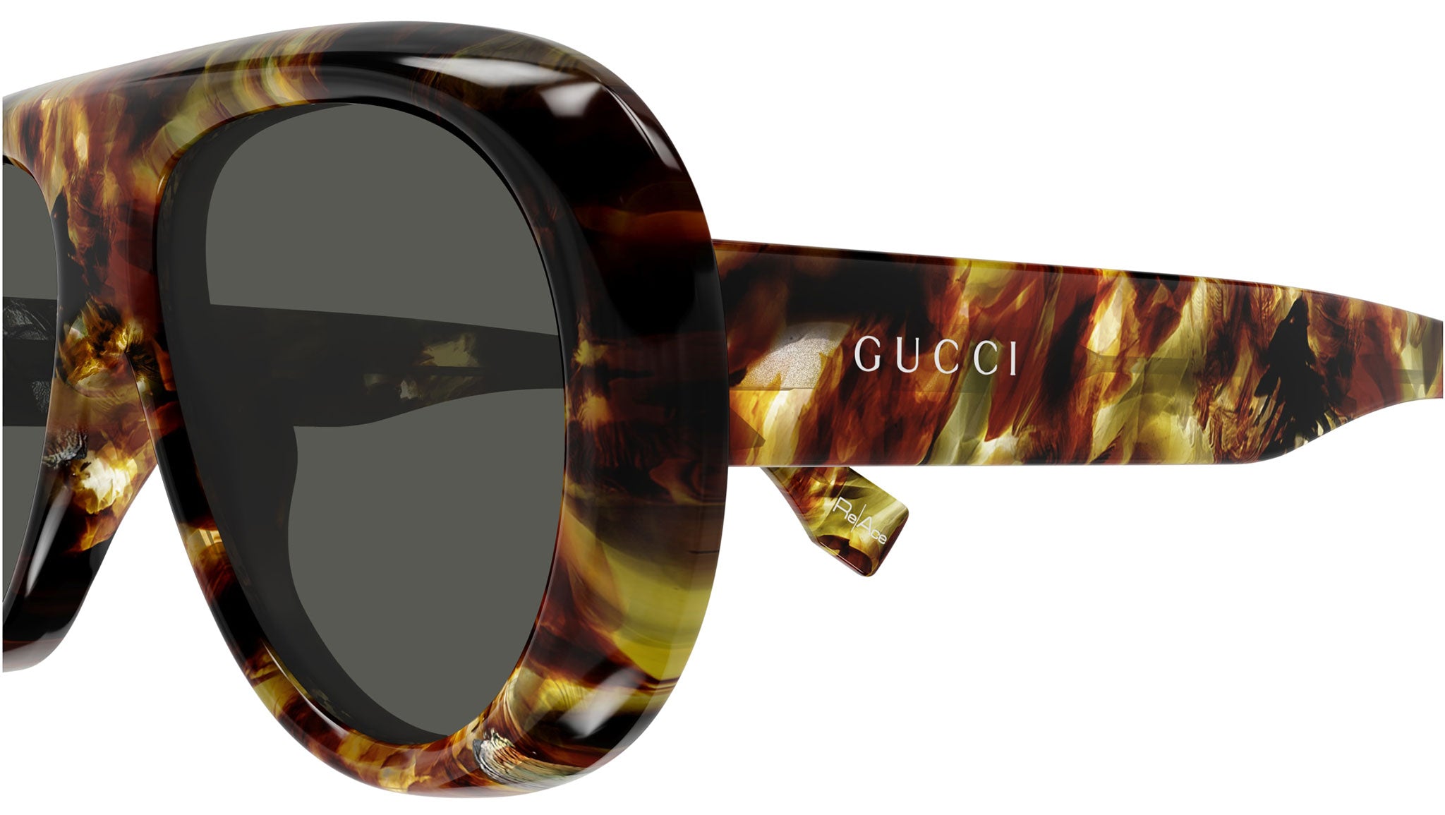 Gucci GG1909S 001 Pilot Sunglasses Spotted Vintage Havana - eye-oo.com