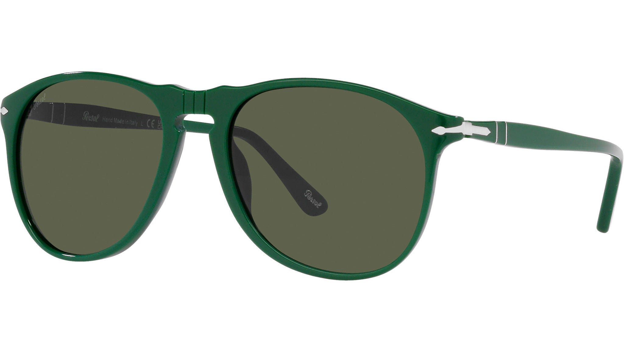 Persol Sunglasses PO9649S Solid Green 117131 Green Lens - eye-oo.com
