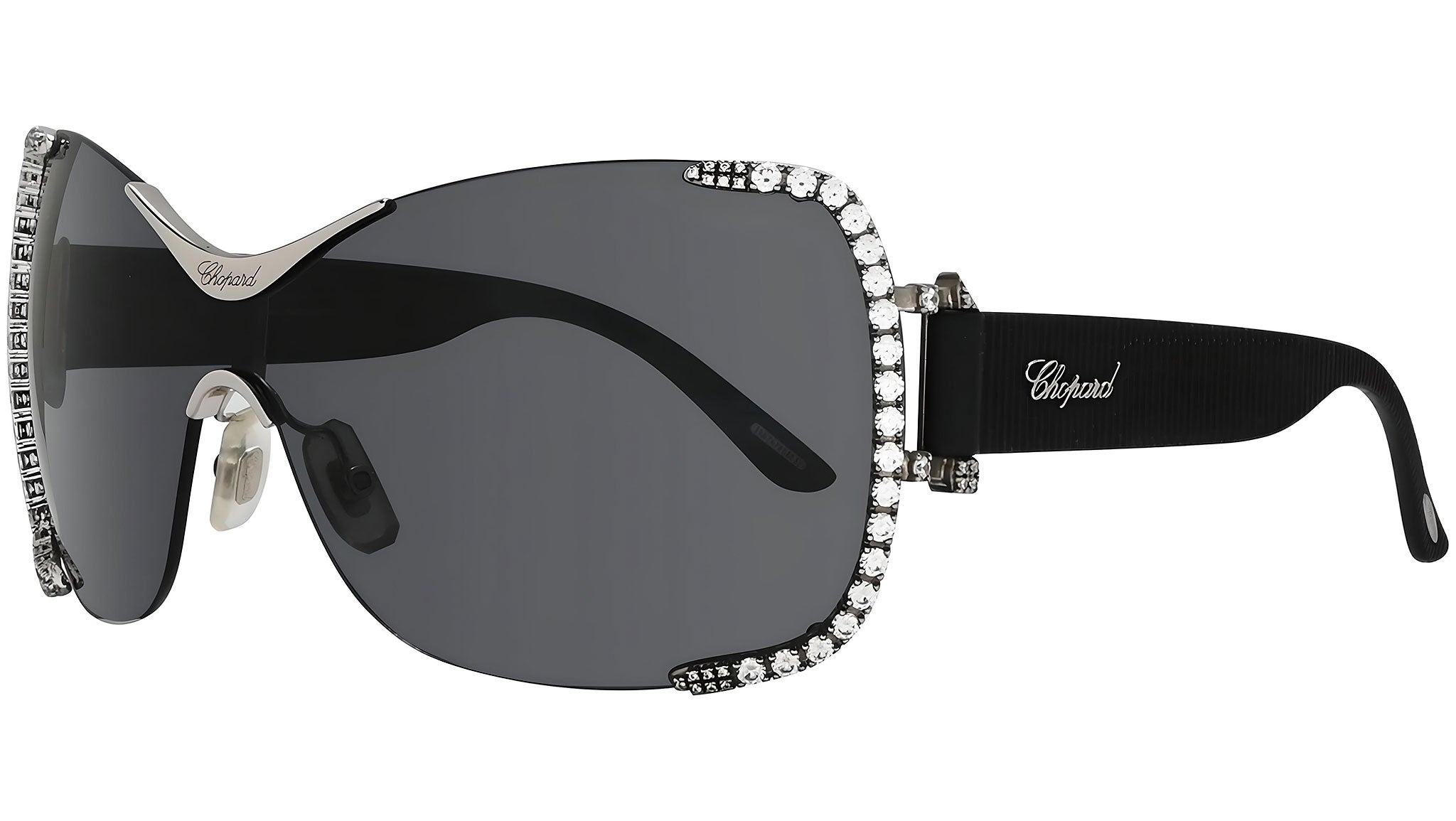 SCHA65S Chopard Sunglasses 0579 Silver Rhinestones