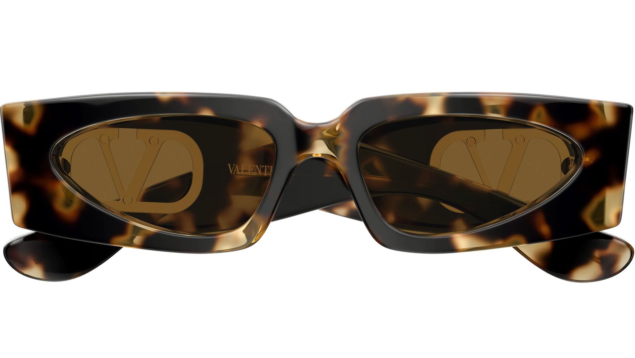 Valentino VG0001S Sunglasses 002 Havana Brown Rectangular - eye-oo.com
