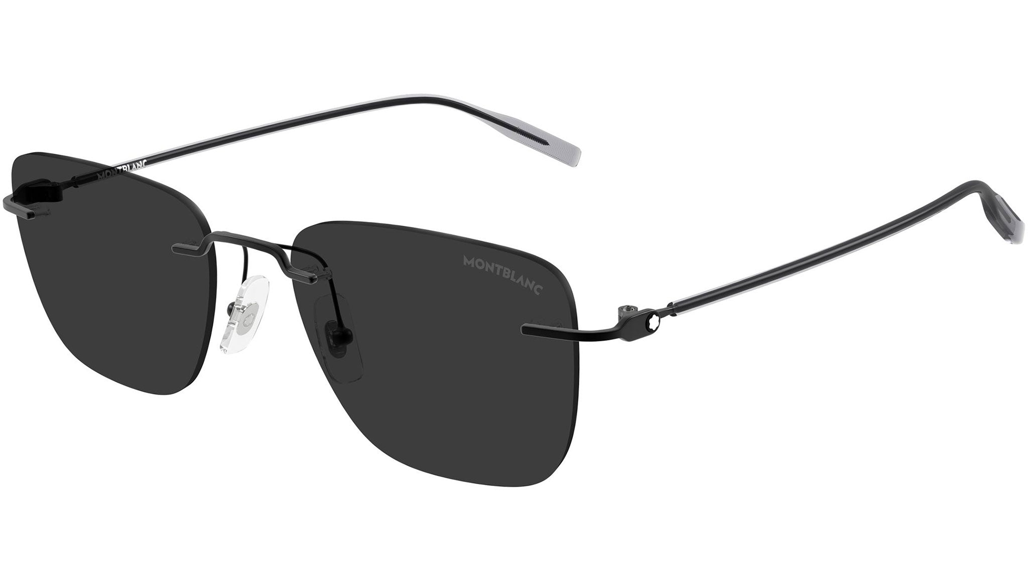 MB0470S Montblanc Rectangular Sunglasses 001 Matte Black - eye-oo.com
