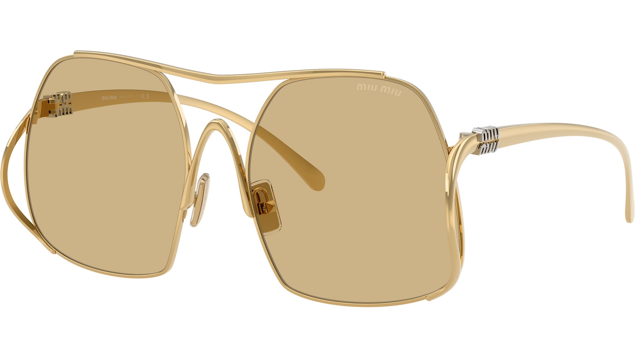MU A55S Miu Miu Sunglasses 5AK10R Gold - eye-oo.com