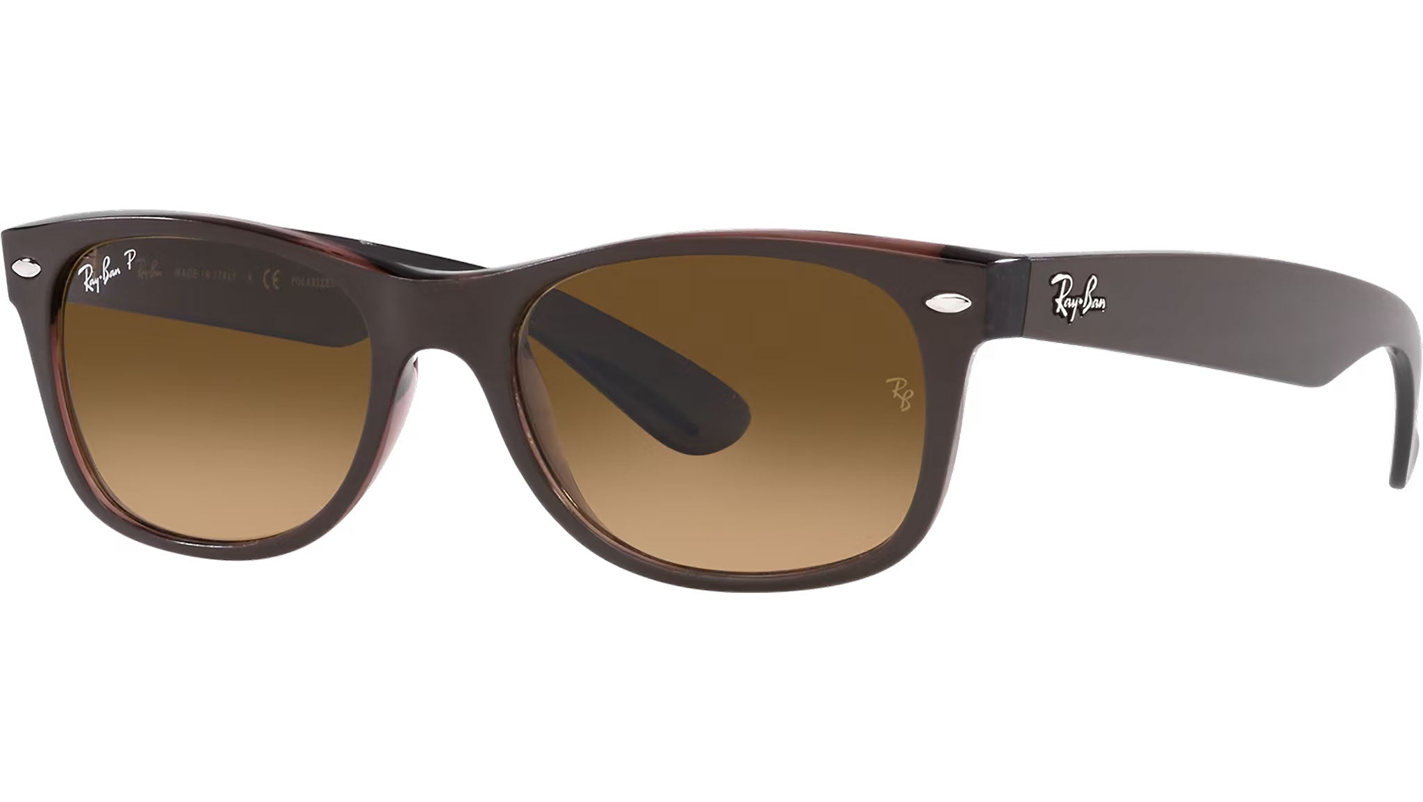 Ray-Ban(レイバン) サングラス美品  NEW WAYFARER RB2132 ダークブラウン×ブラウン Ray-Ban New Wayfarer Classic Polarized Brown Unisex Sunglasses