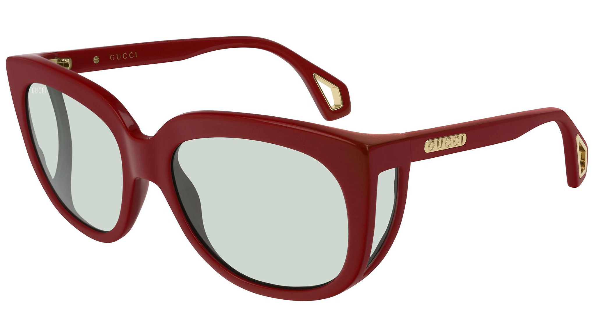Gucci GG0468S 003 Burgundy Green Rectangular Sunglasses - eye-oo.com