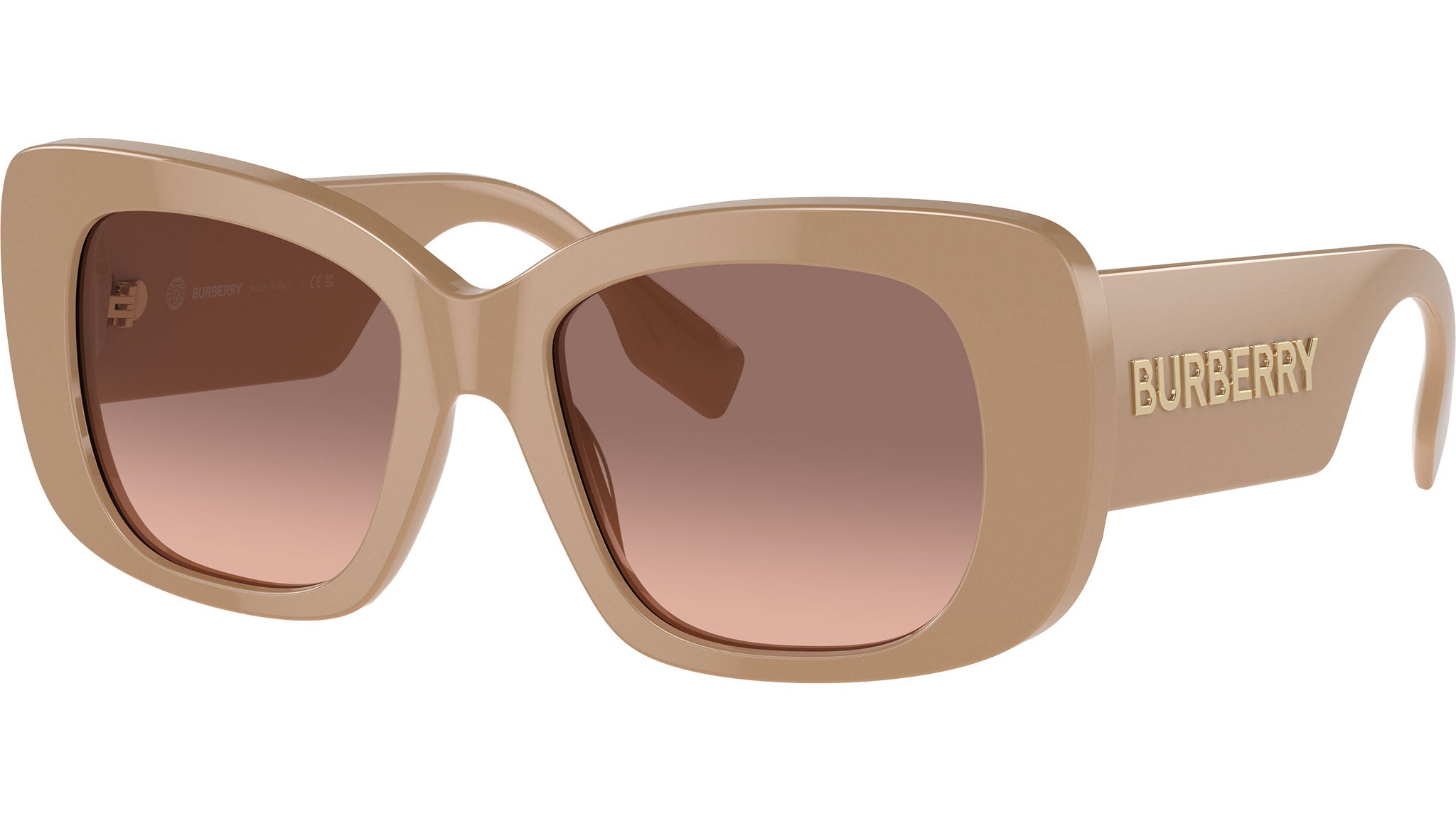 Burberry BE4410 399013 Sunglasses Beige Pink Gradient Brown Square Women BE 4410 BURBERRY Sunglasses BE4410 in 399013 - light brown/ light brown main image 4