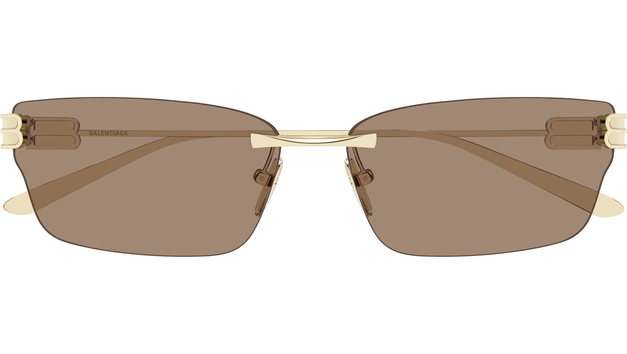 Balenciaga BB0487S Cat Eye Sunglasses 004 Gold Light Brown 
