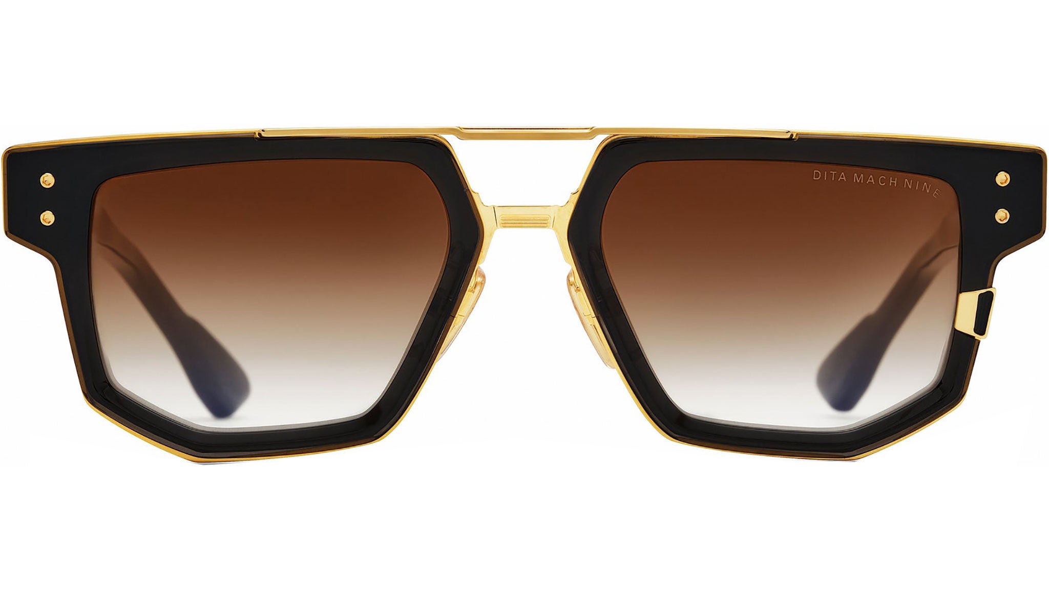 Dita Mach-Nine DTS478 Sunglasses 01 Black Glass Yellow Gold - eye