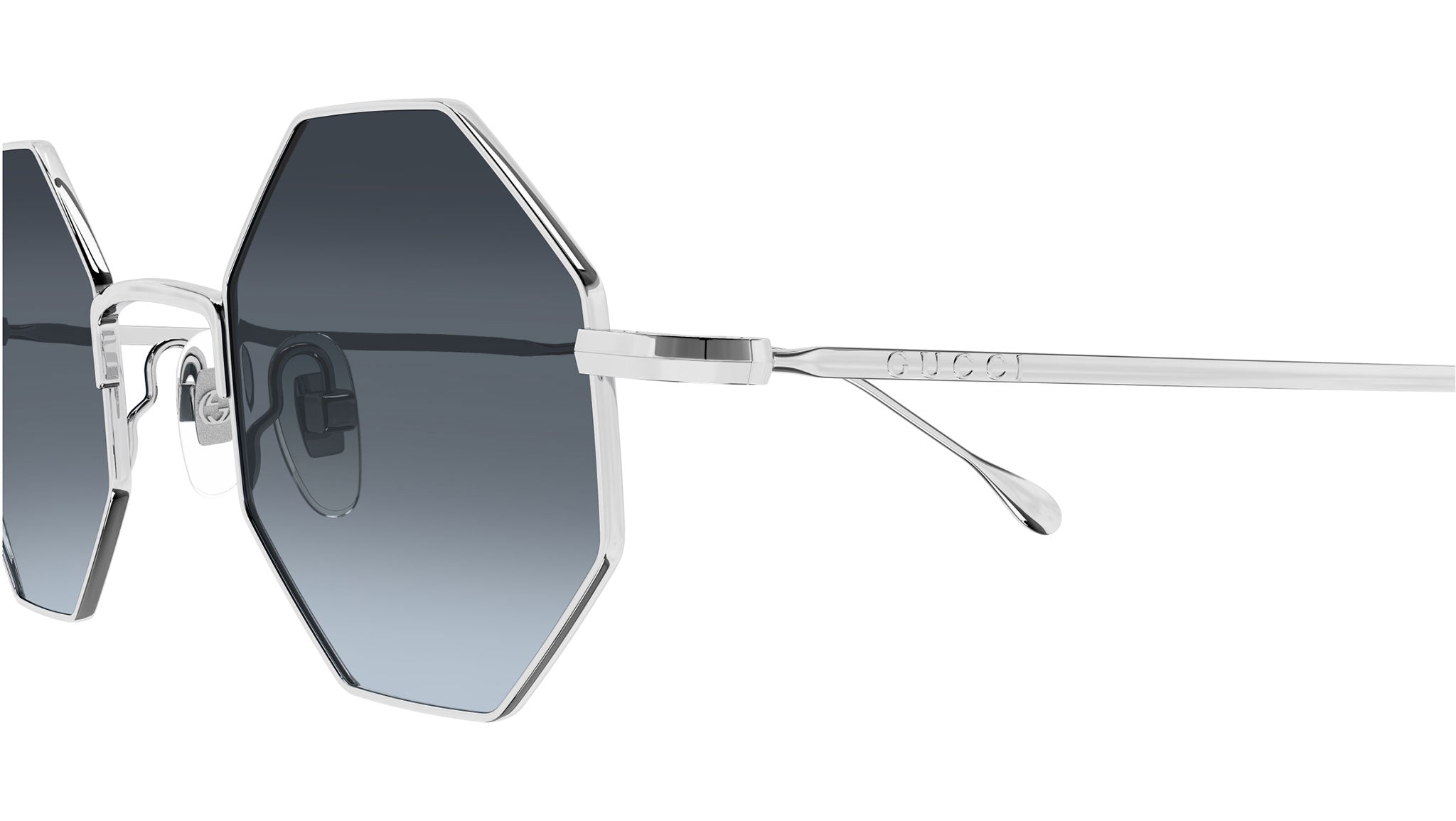 Gucci GG1814S 003 Silver Blue Geometric Sunglasses - eye-oo.com