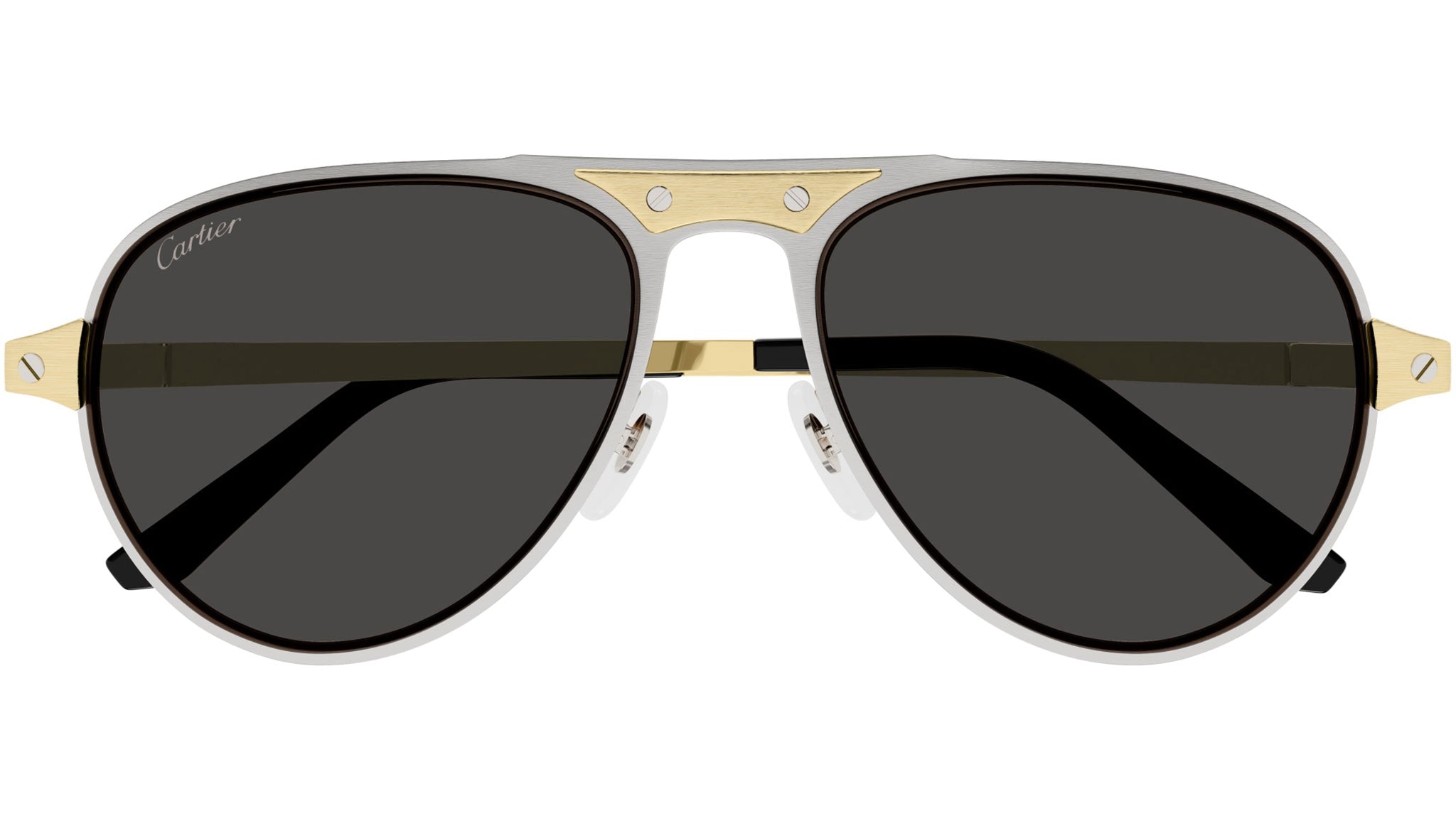 Cartier CT0533S 001 Sunglasses Matte Silver Grey - eye-oo.com