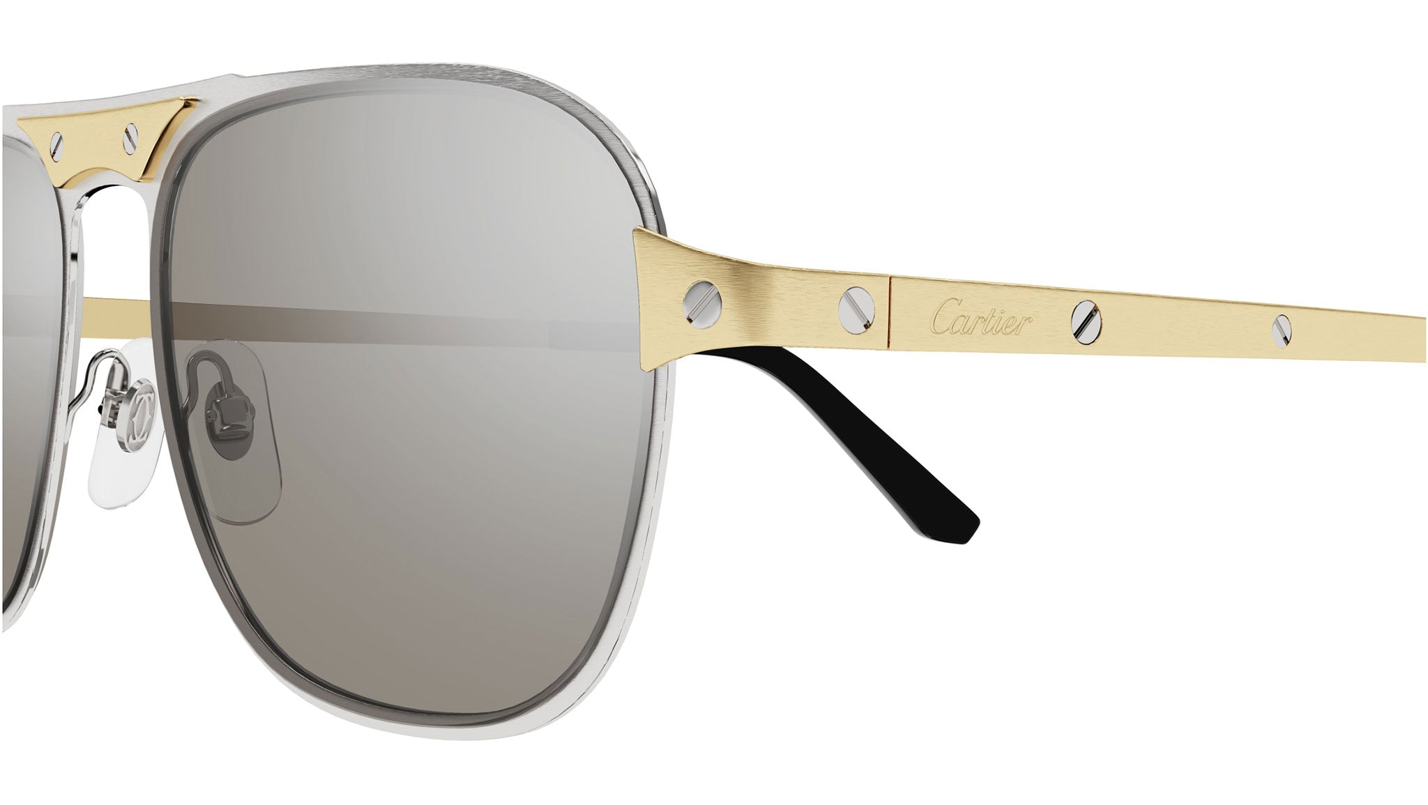 Cartier CT0532S 005 Sunglasses Matte Silver Silver - eye-oo.com