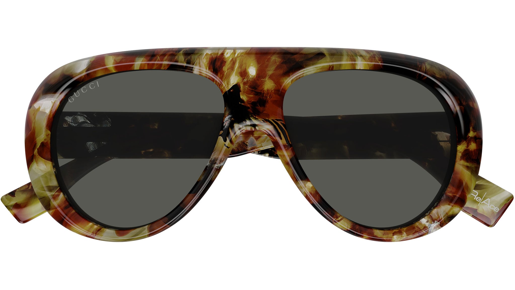 Gucci GG1909S 001 Pilot Sunglasses Spotted Vintage Havana