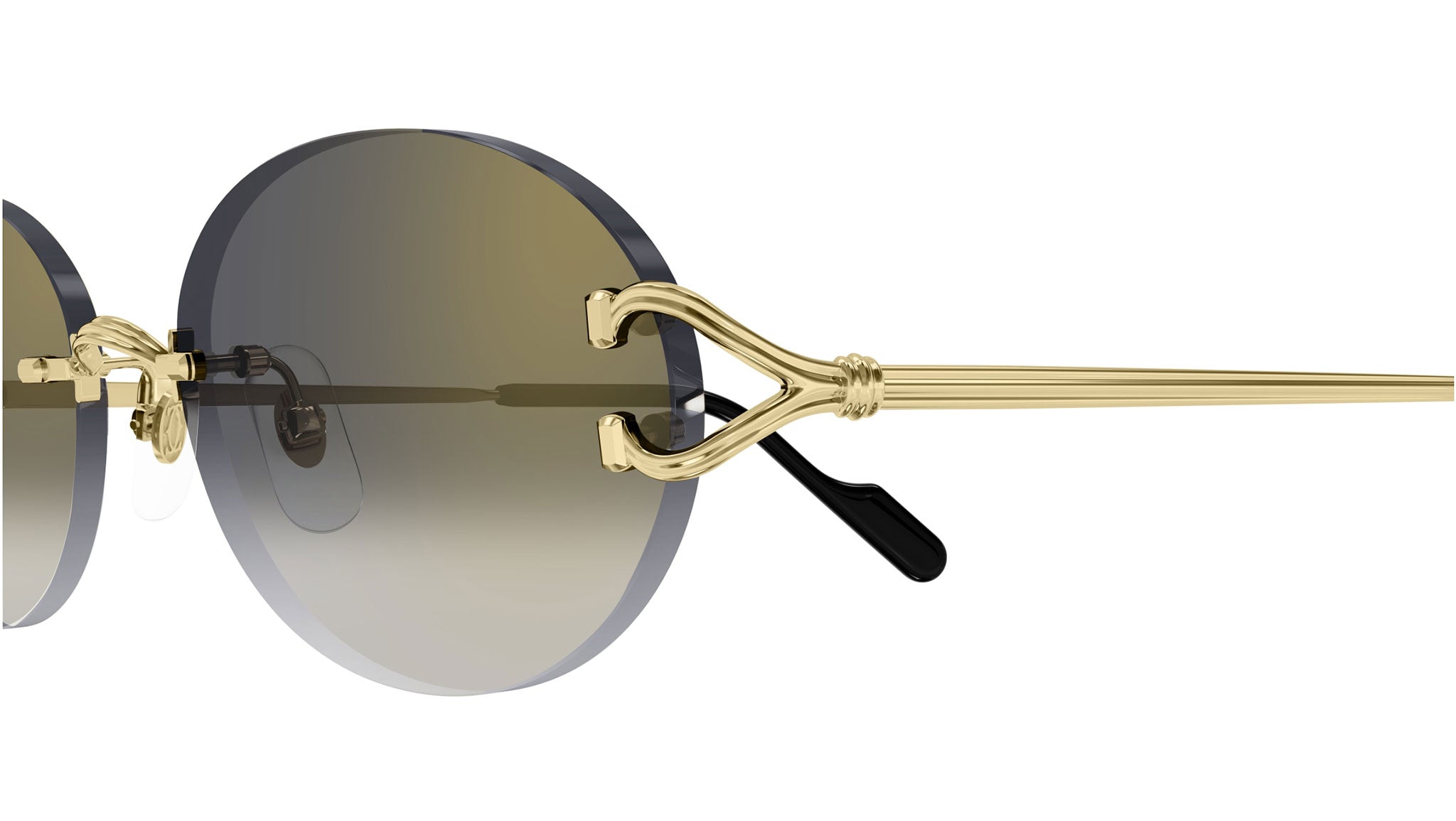 Cartier CT0551S 001 Sunglasses Shiny Gold Grey - eye-oo.com