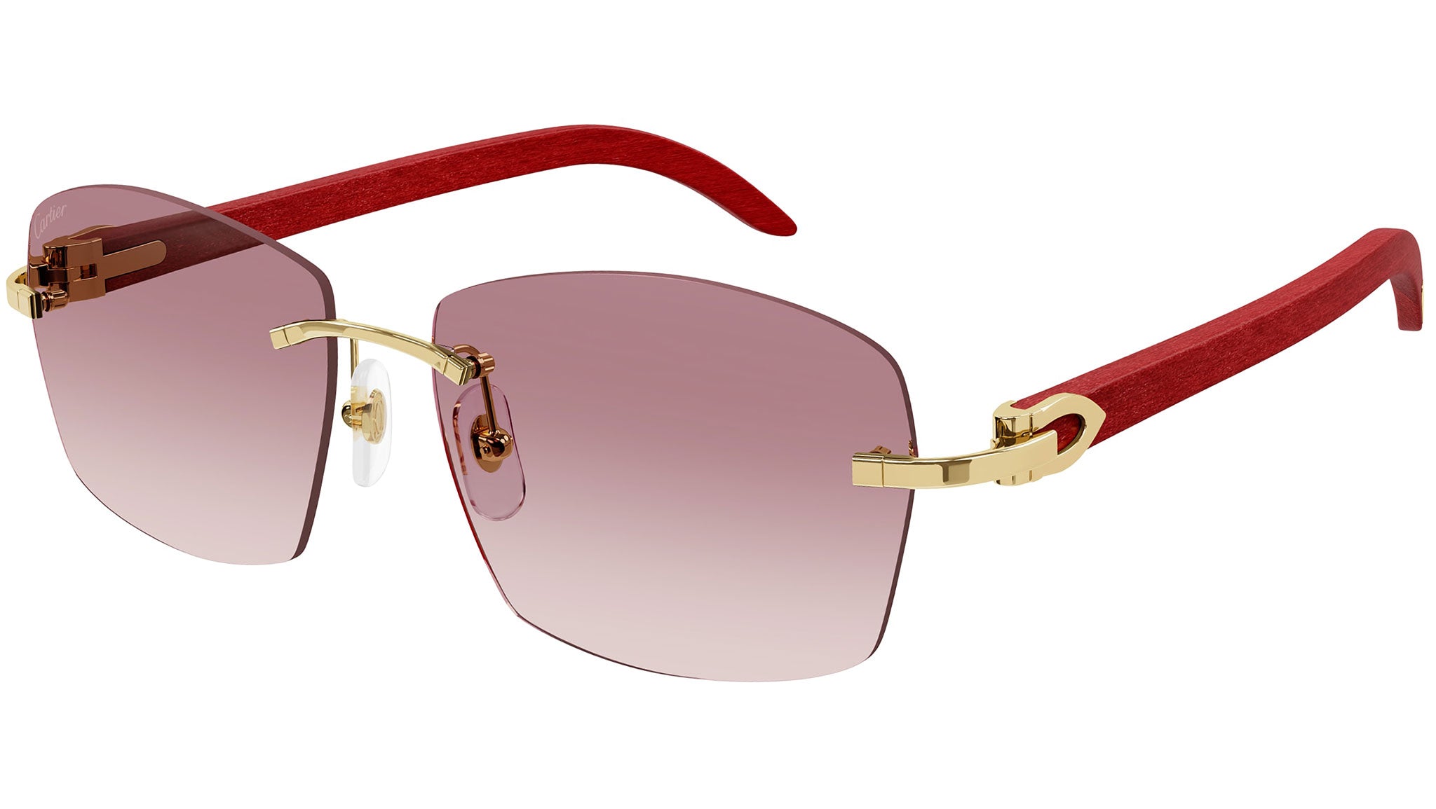 Cartier CT0039RS 001 Gold Red Sunglasses - eye-oo.com