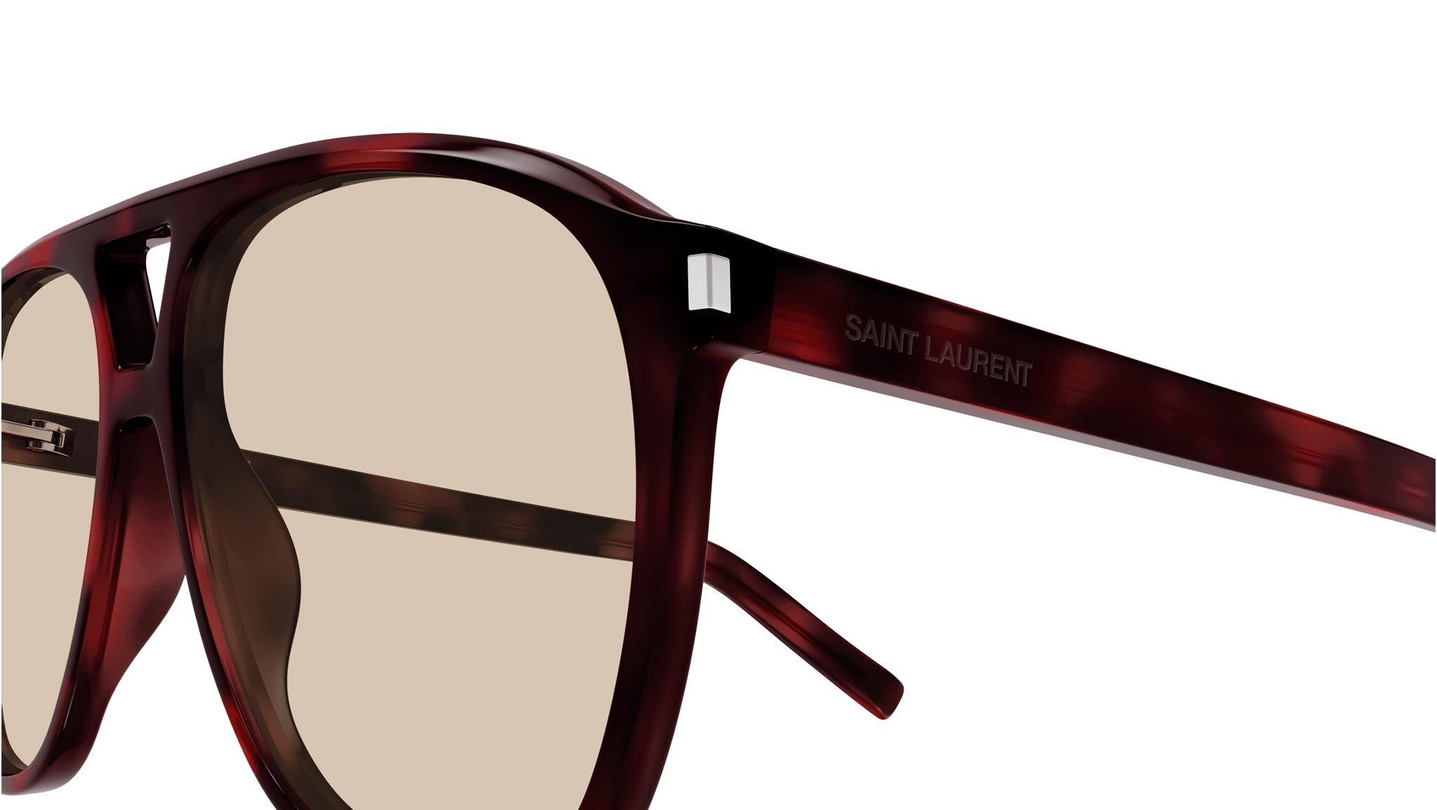 Saint Laurent SL596 DUNE 003 Sunglasses Havana Aviator Frame, Brown Lenses Saint Laurent SL 596 DUNE OPT 003 Shiny Havana Glasses - eye  main image 4