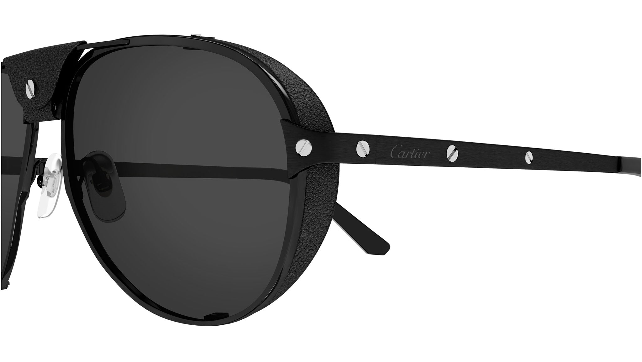 Cartier CT0296S 003 Sunglasses Shiny Black Grey - eye-oo.com