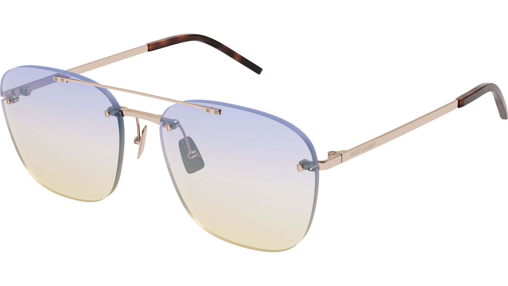 Yves Saint Laurent Oversized Rimless Aviator Lens Saint Laurent SL309 M 001 Sunglasses - As Seen On Nicole  main image 3
