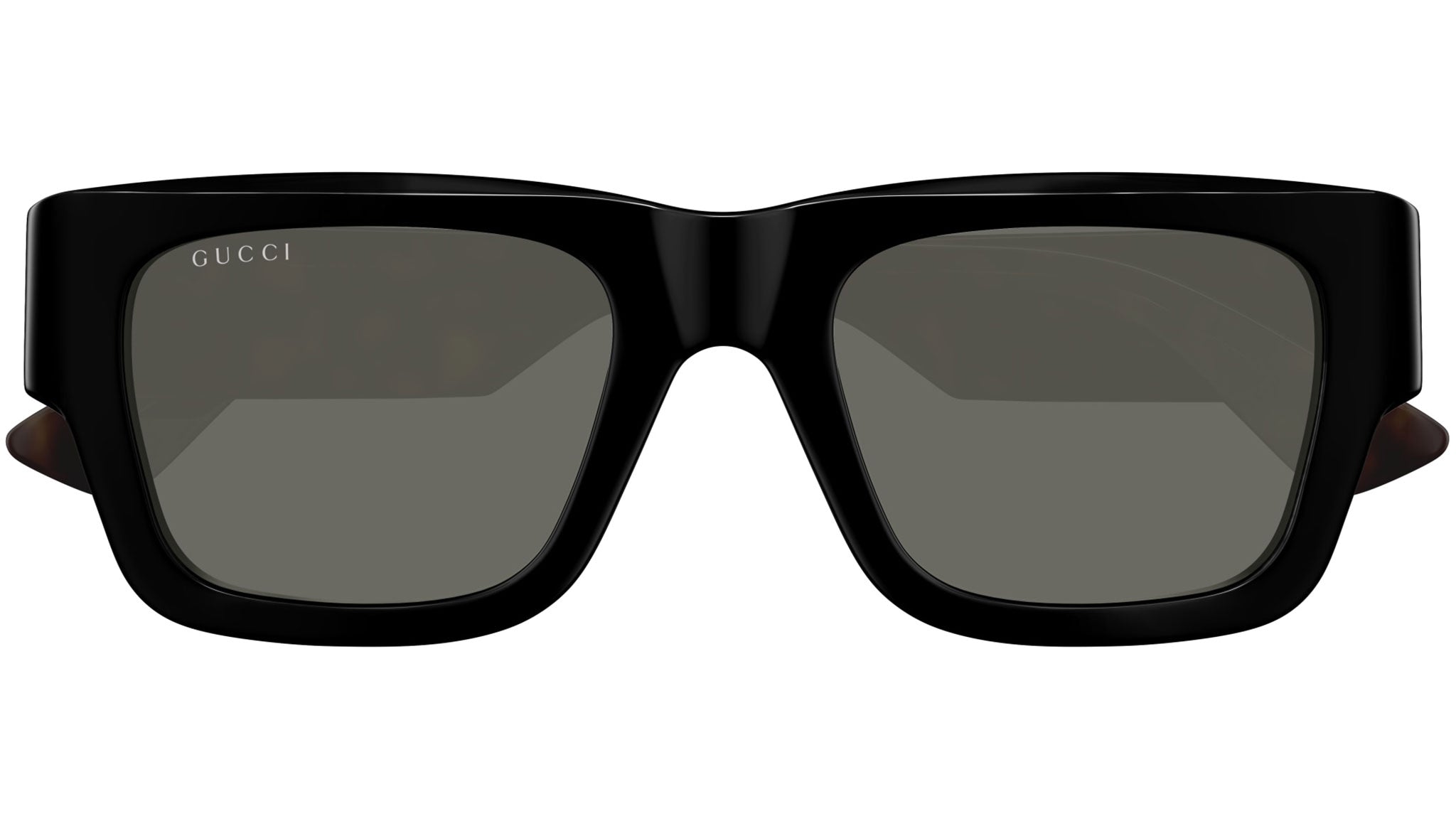 Gucci GG1668S 001 Black Grey Rectangular Sunglasses - eye-oo.com