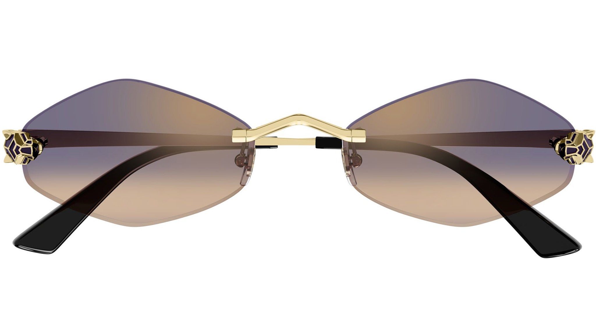 Cartier CT0433S-005 Sunglasses Gold Violet Metal CT0433S Sun – Visionist main image 3