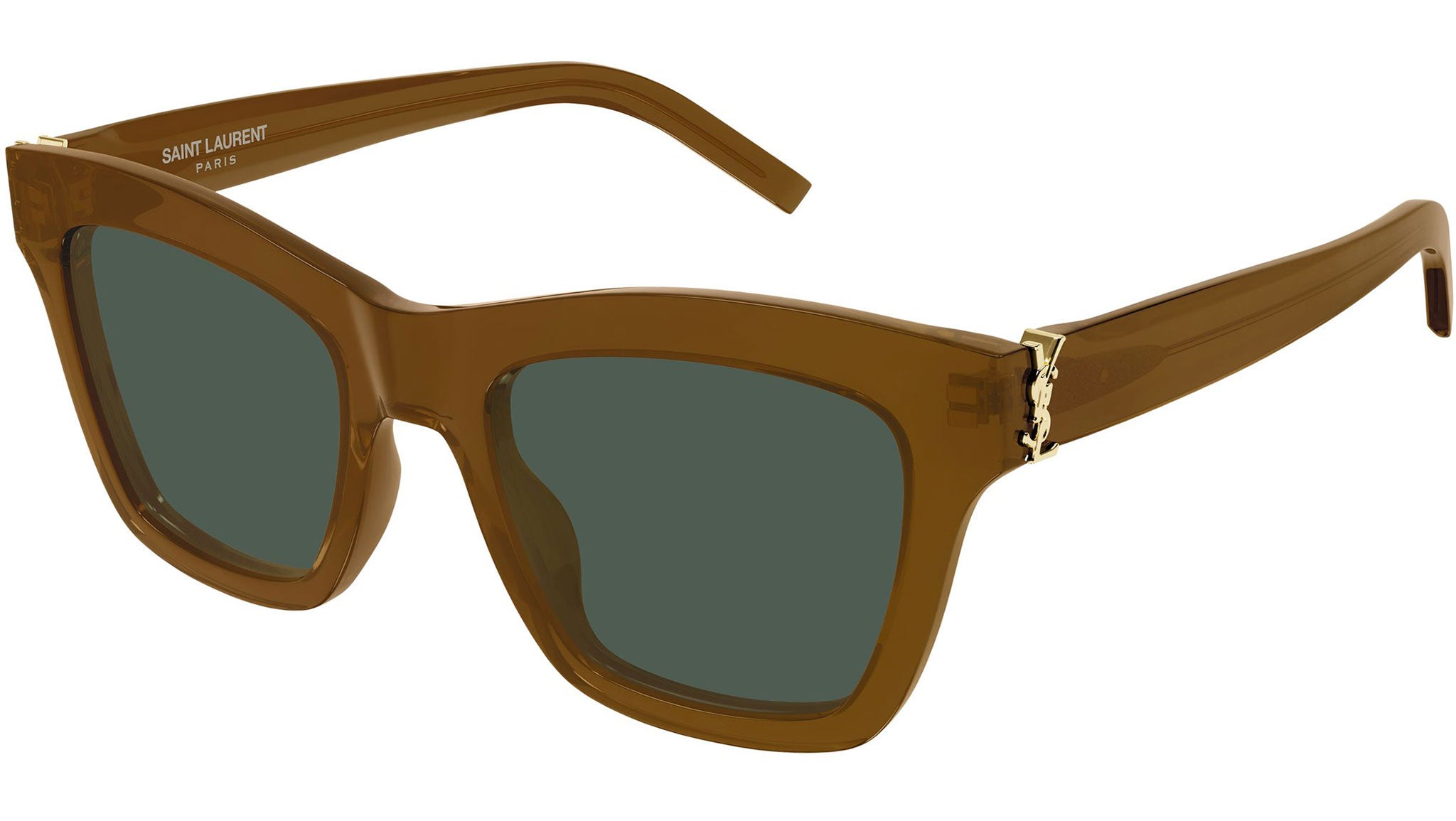 Saint Laurent SL M156 Sunglasses 005 Brown Green - eye-oo.com