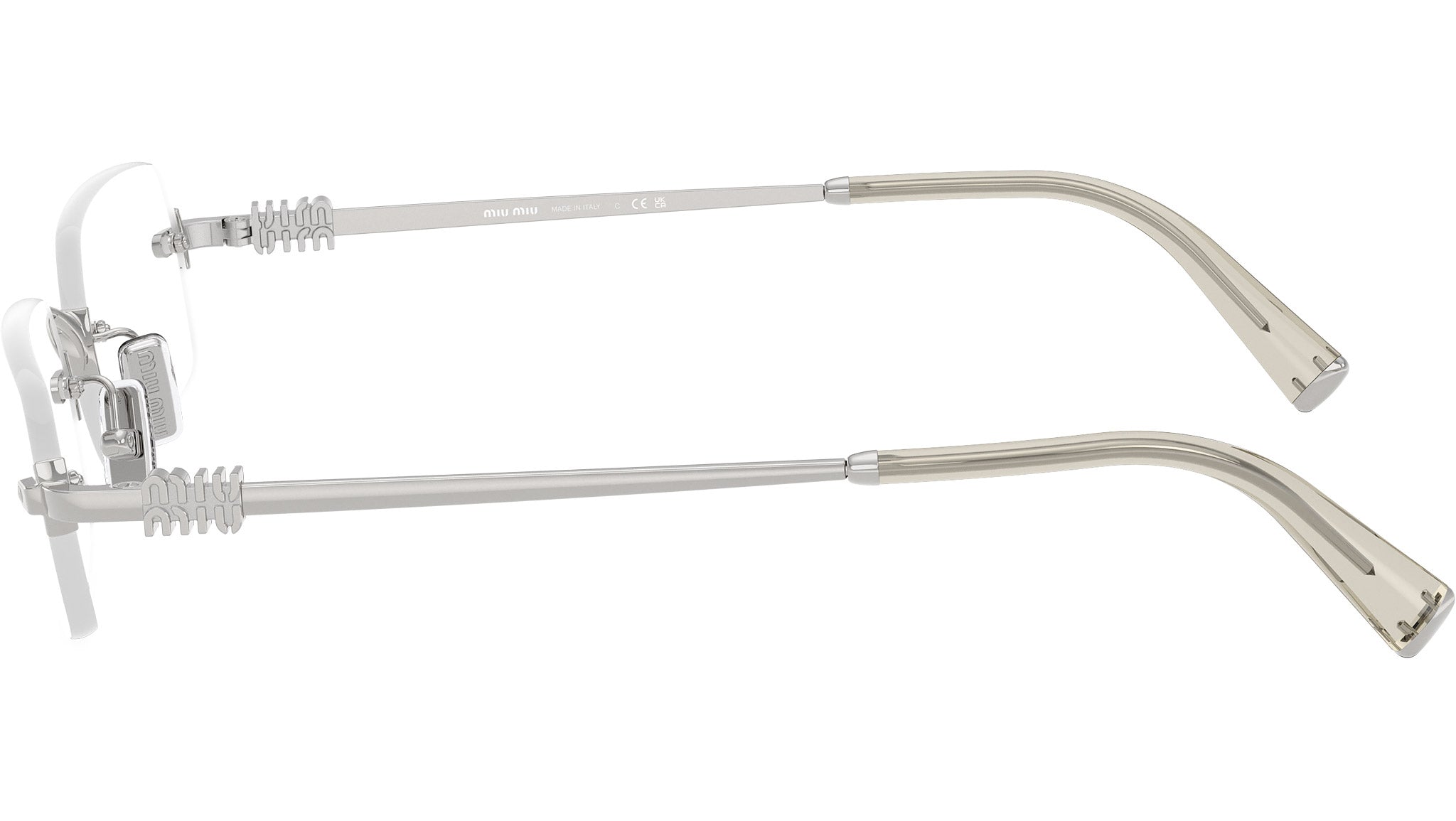 Miu Miu MU50YV Glasses 1BC1O1 Silver - eye-oo.com