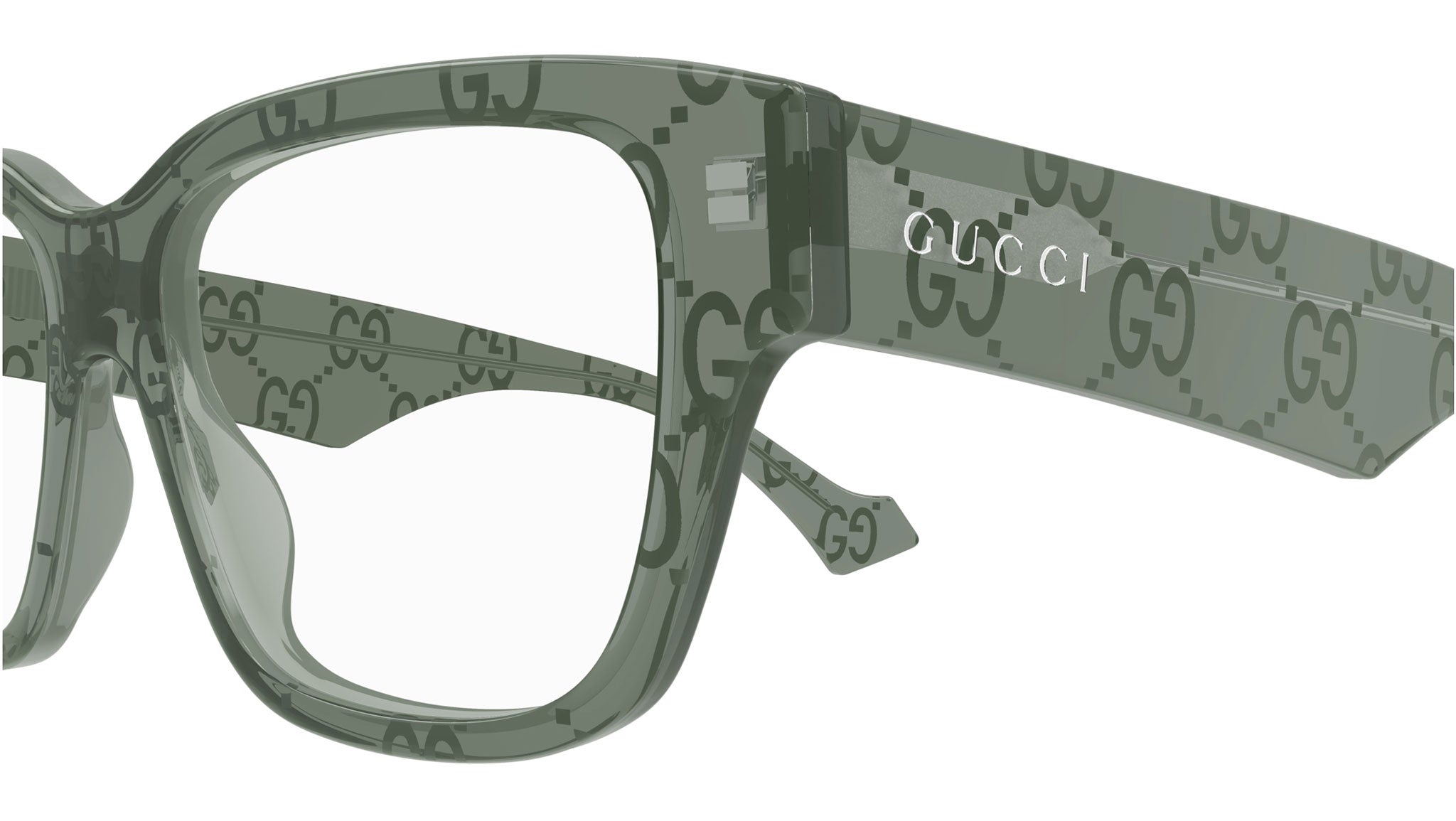 GUCCIのメガネ Gucci GG1428O 012 Green Rectangular Glasses - eye-oo.com