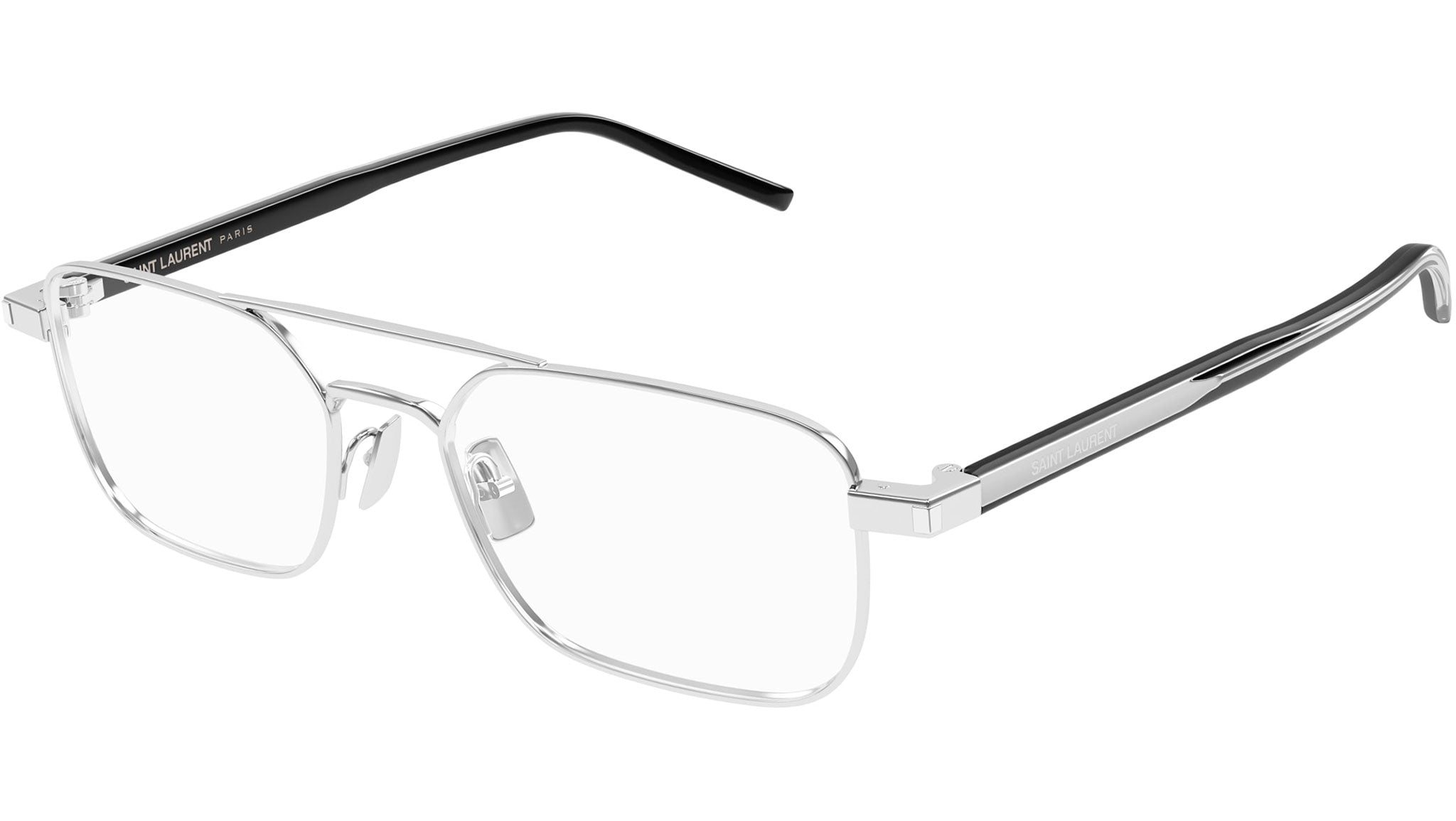 Saint Laurent SL 780 Eyeglasses 001 Silver Transparent - eye-oo.com