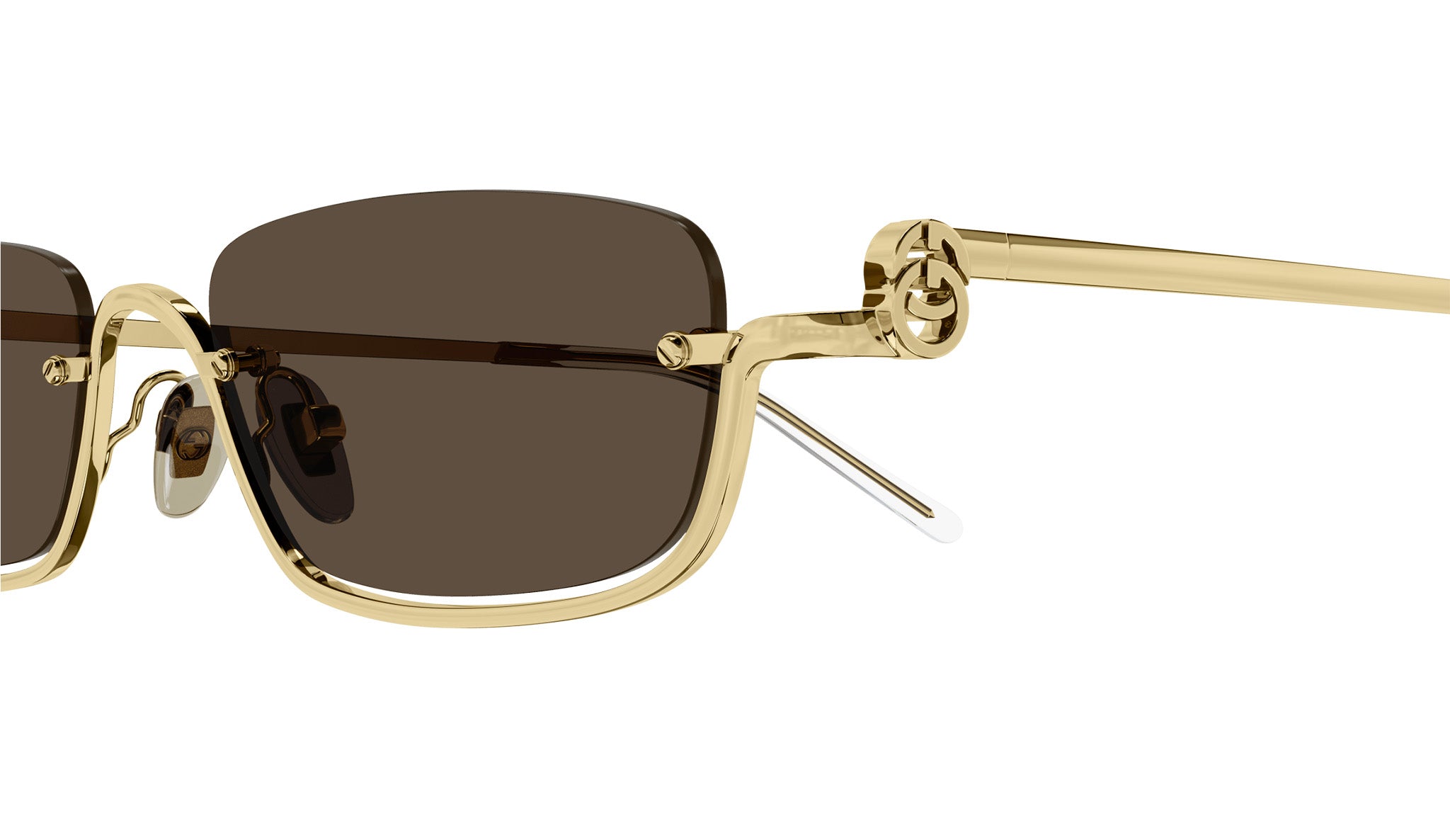 Gucci GG1278S 001 Gold Brown Sunglasses - eye-oo.com