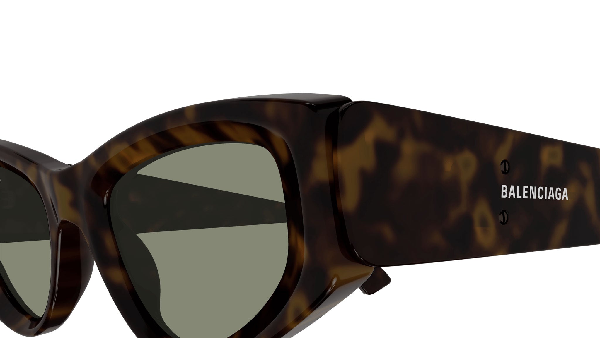 Balenciaga BB0243S 002 Havana Green Sunglasses - eye-oo.com