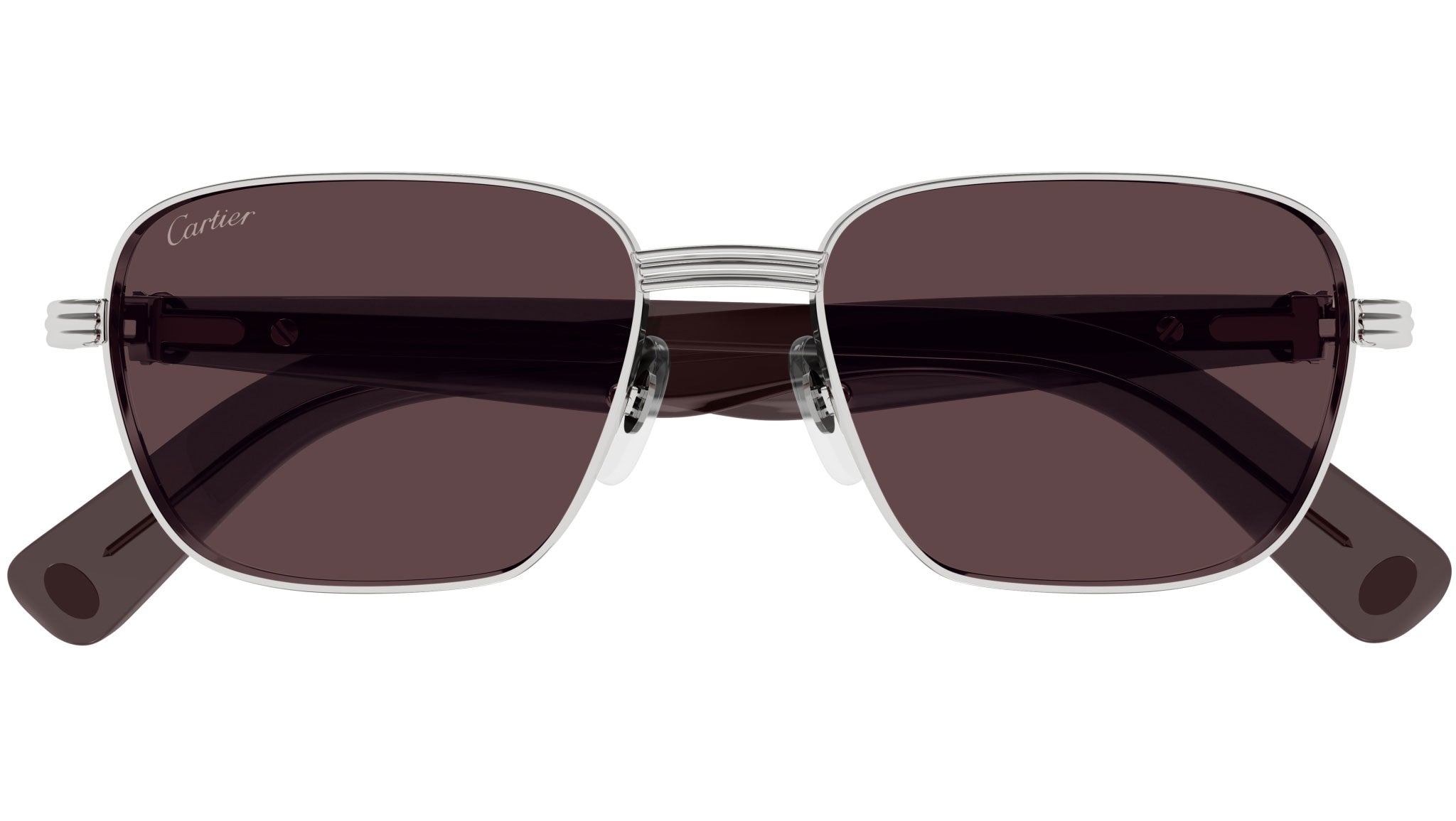 Cartier CT0538S-009 Sunglasses Silver Violet Brown Metal Cartier CT0538S 006 Sunglasses - Pretavoir main image 4