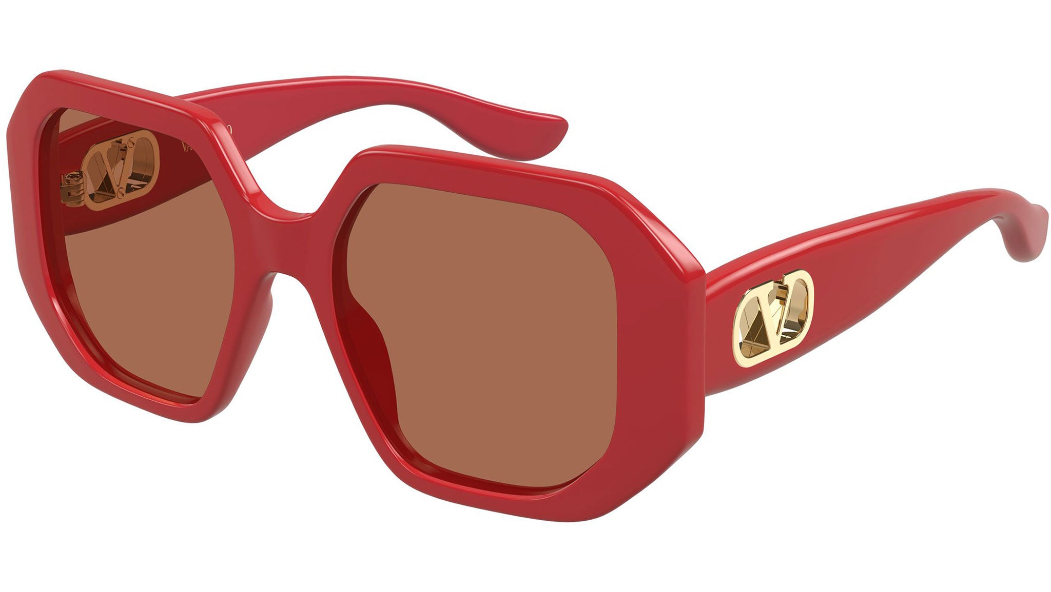 Valentino VG0003SA Sunglasses 003 Red Warm Brown Geometric  display picture 3