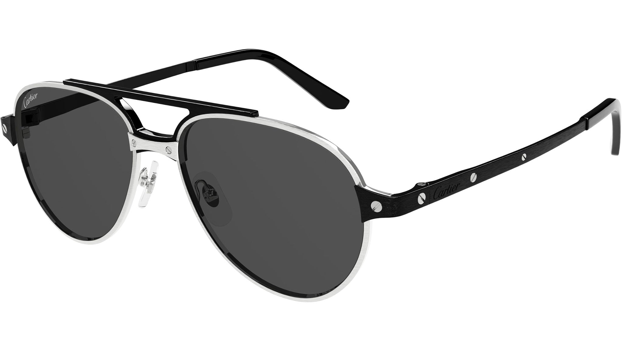 Cartier CT0476S 004 Sunglasses Black Platinum - eye-oo.com