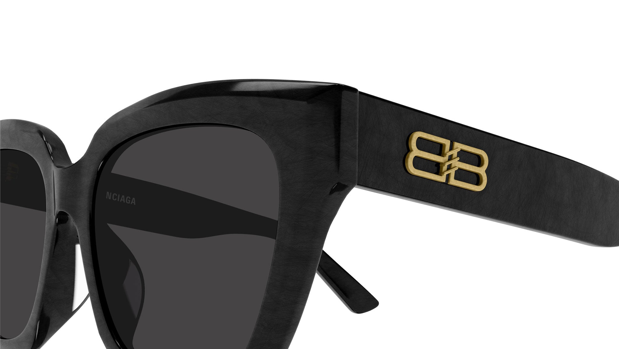 Balenciaga BB0237SA 001 Black Grey Sunglasses - eye-oo.com display picture 3