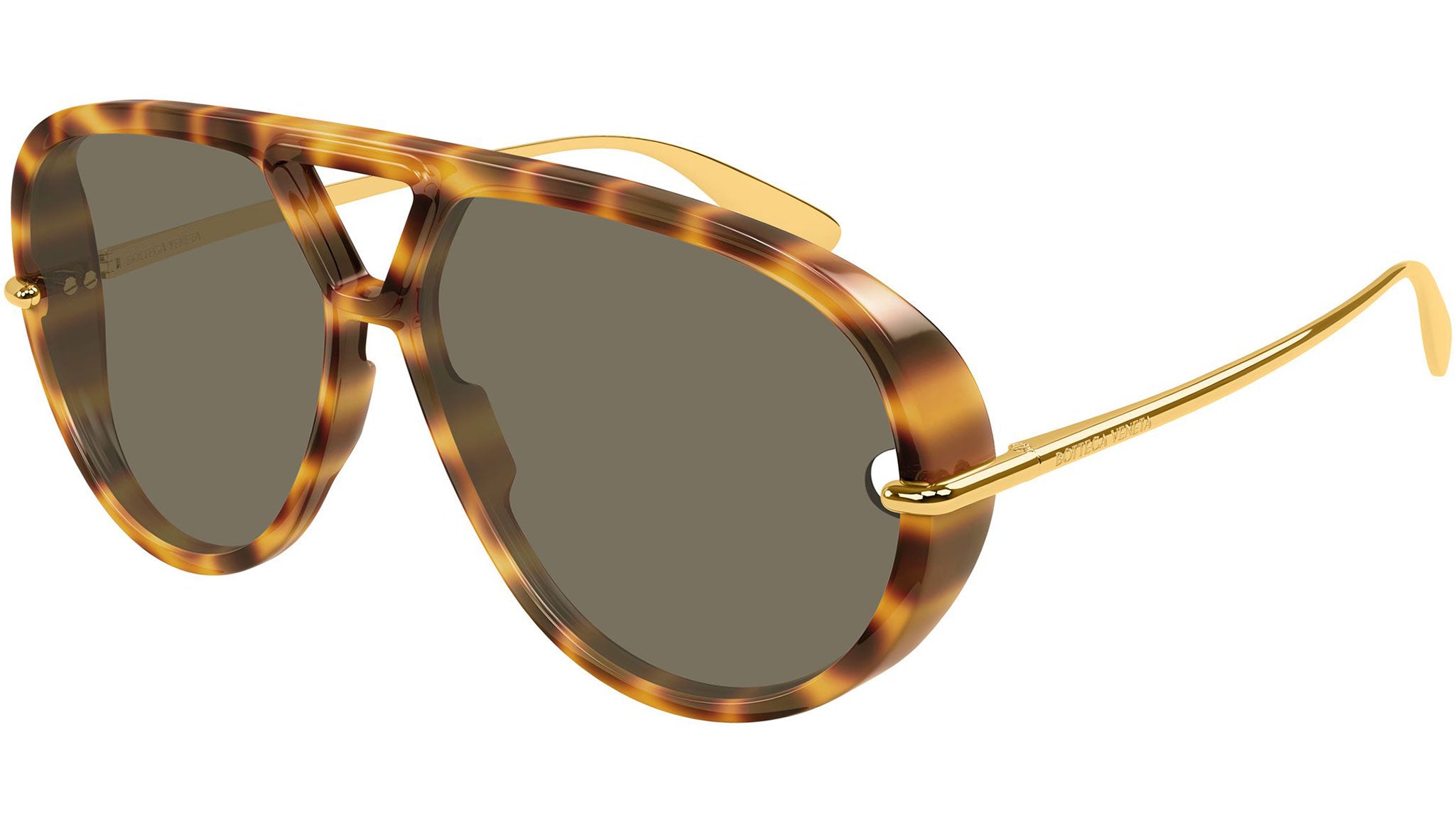 BV1274S Bottega Veneta Pilot Sunglasses 005 Havana - eye-oo.com