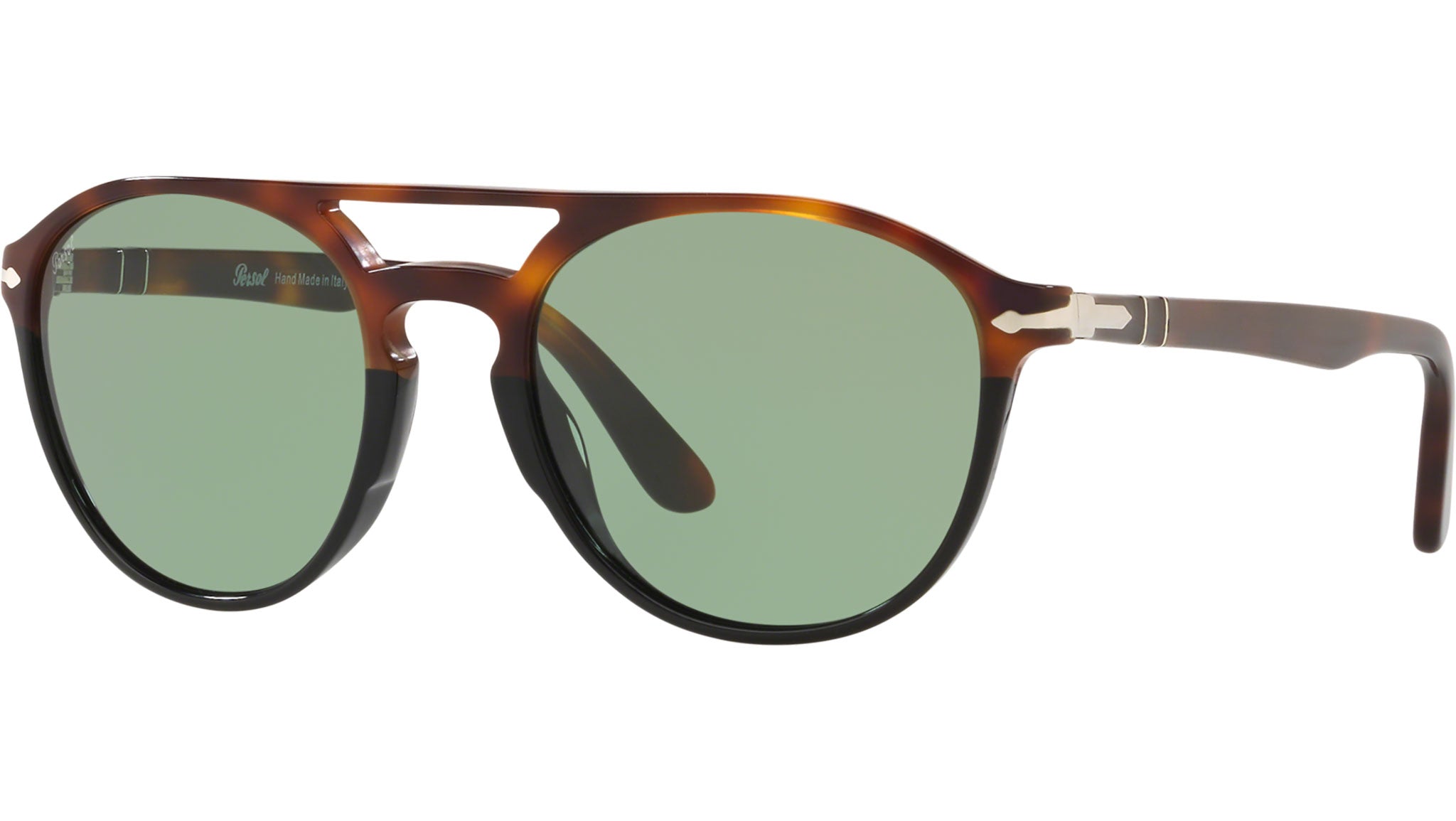 PERSOL DARK BROWN TORTOISE HAND MADE IN ITALY SUNGLASSES Persol Sunglasses Havana 24/48 Polar Black Lens - eye-oo.com main image 3