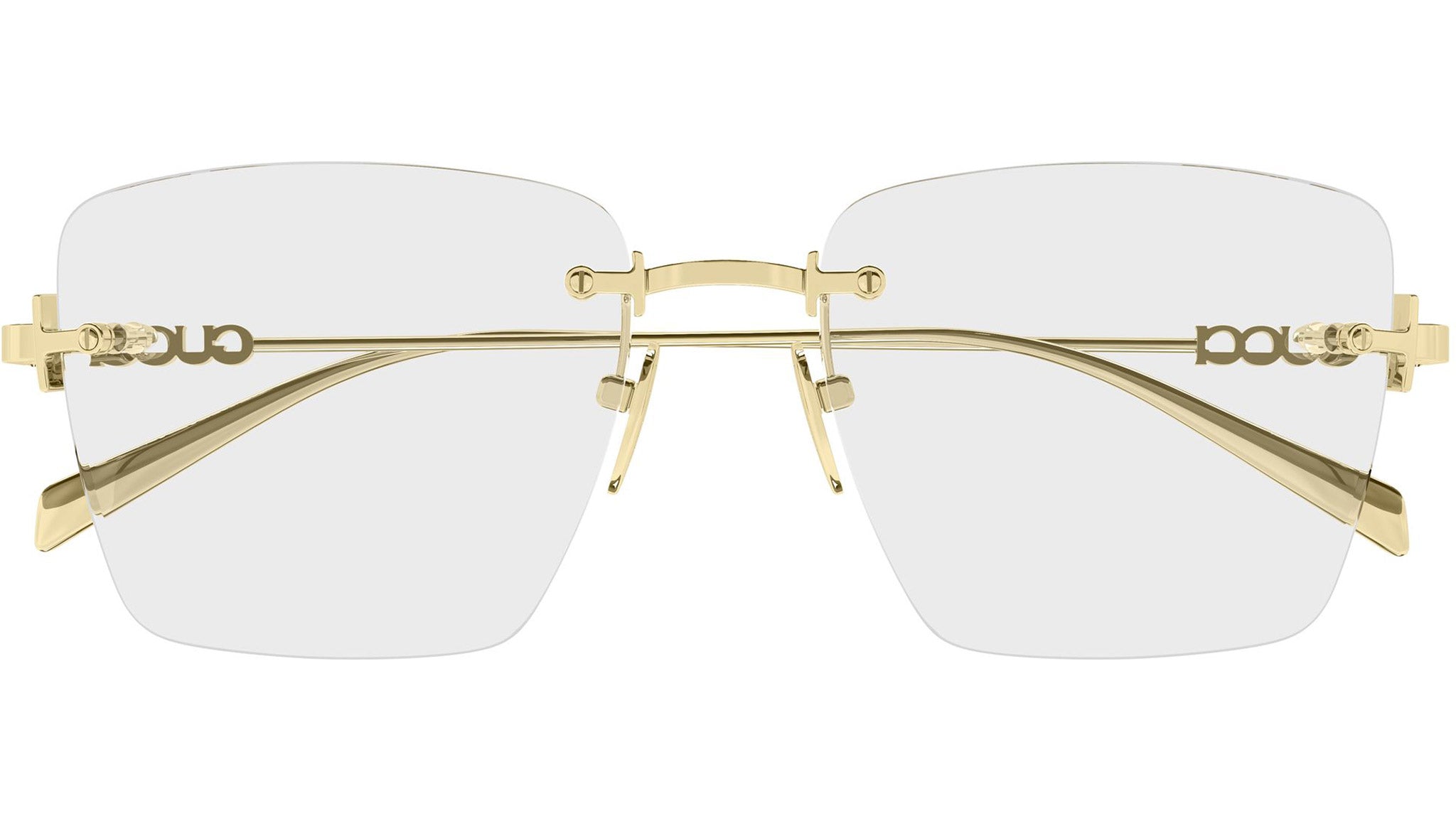 Gucci GG1938O 001 Gold Rectangular Eyeglasses - eye-oo.com