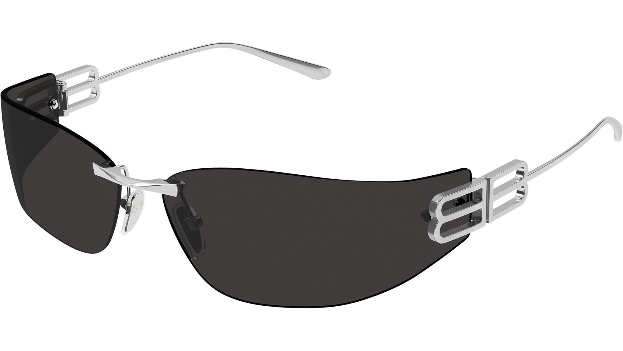 Balenciaga BB0484S Cat Eye Sunglasses 002 Ruthenium Grey - eye-oo.com