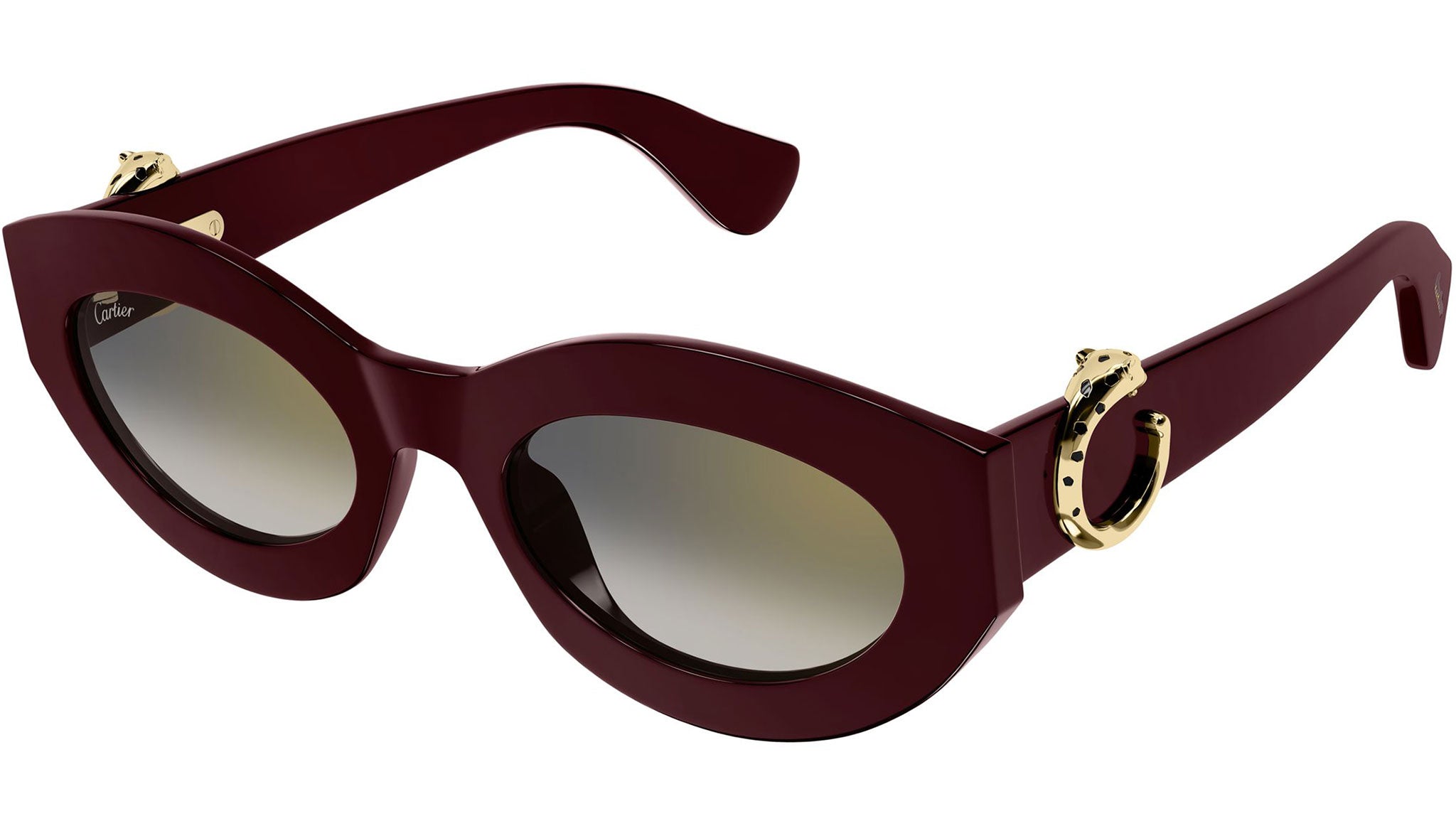 Cartier CT0638S-003 Sunglasses Burgundy Acetate Cartier CT0638S Sunglasses 003 Shiny Burgundy Grey - eye-oo.com main image 3