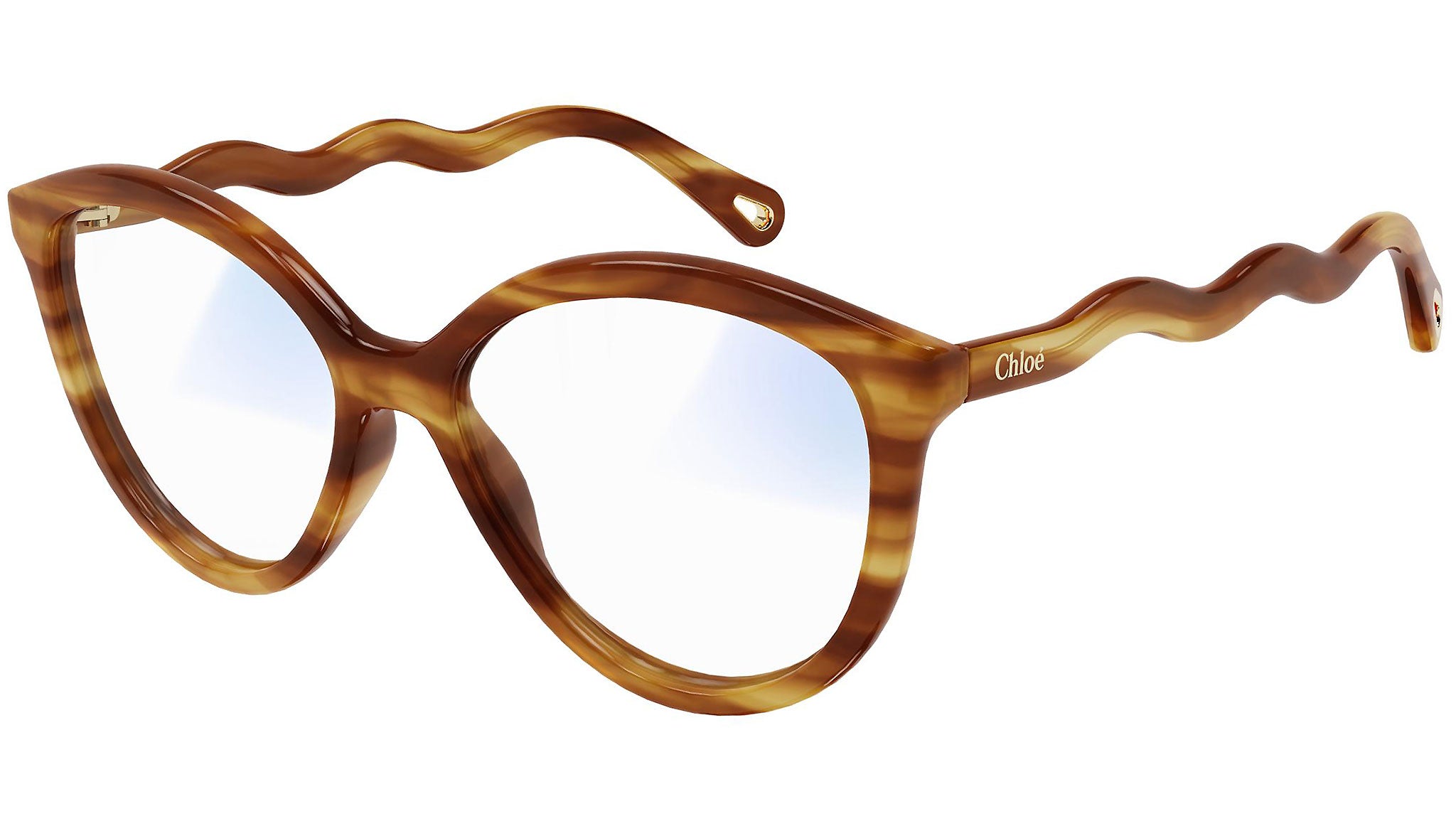 美品　Chloé ブラウン・トータス メガネ CH0089S 001 shiny havana - eye-oo.com