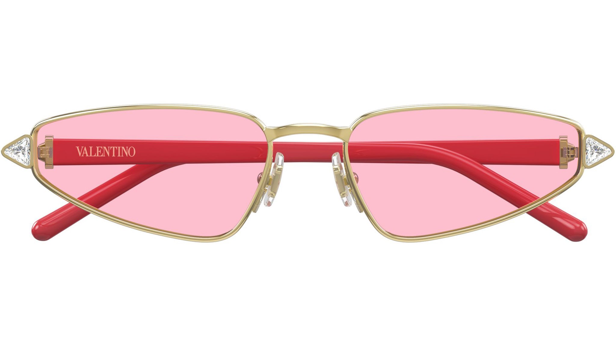 Valentino VG0035S Sunglasses 002 Gold Light Pink Cat Eye - eye-oo.com