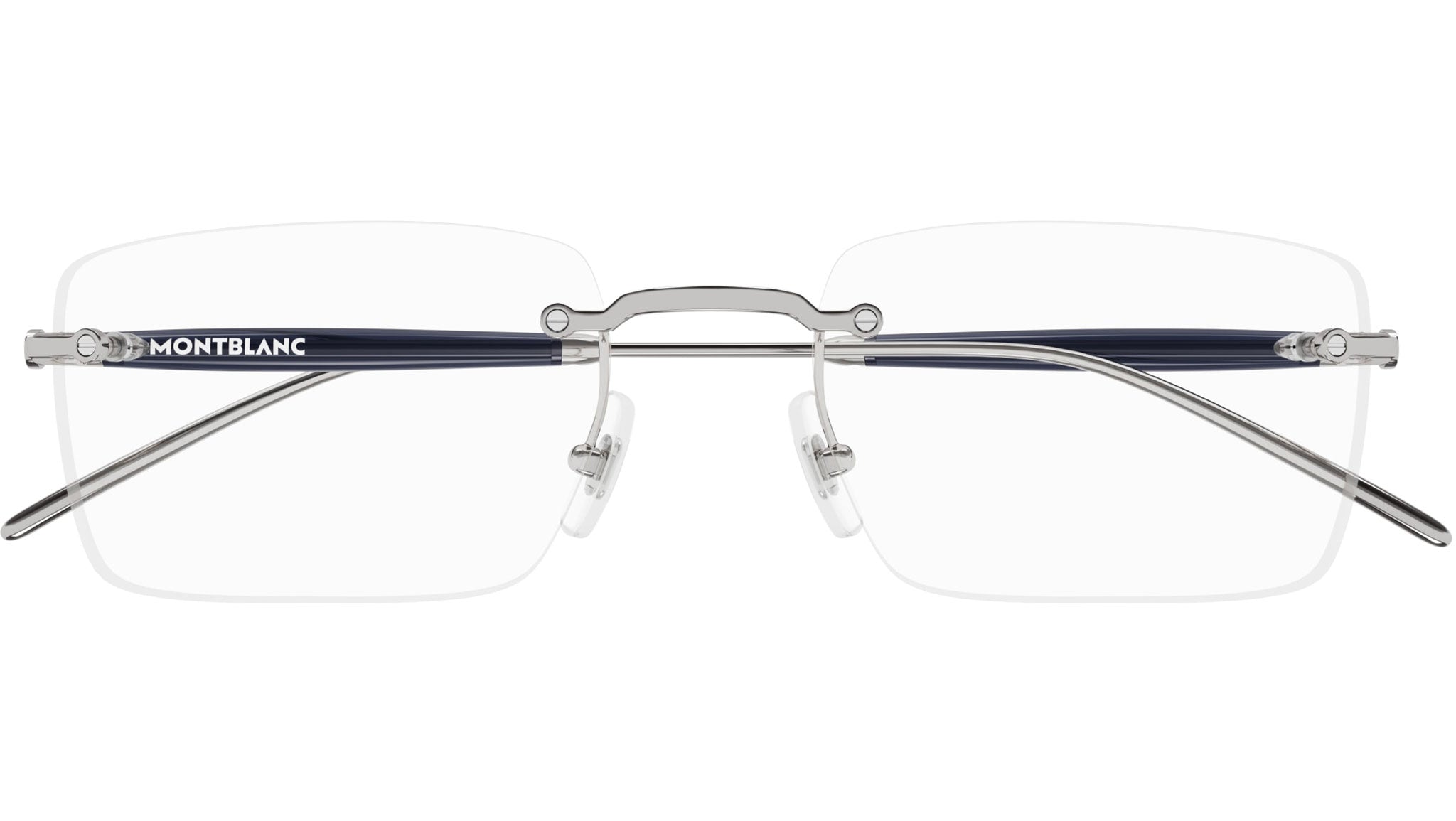 MB0411O Montblanc Rectangular Eyeglasses 004 Ruthenium - eye  display picture 1