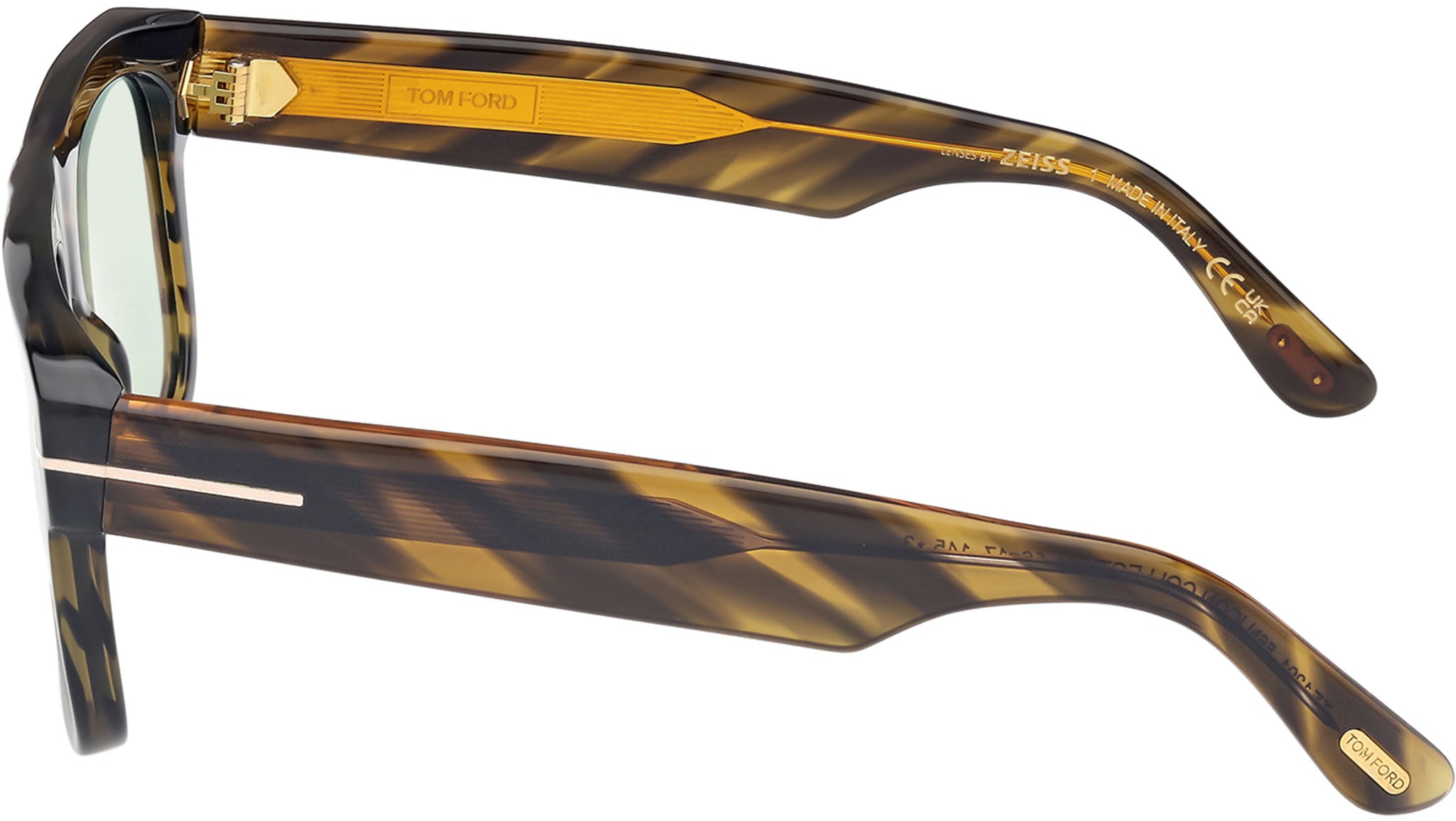 Tom Ford Icon Sunglasses FT1201 56N Striped Havana - eye-oo.com