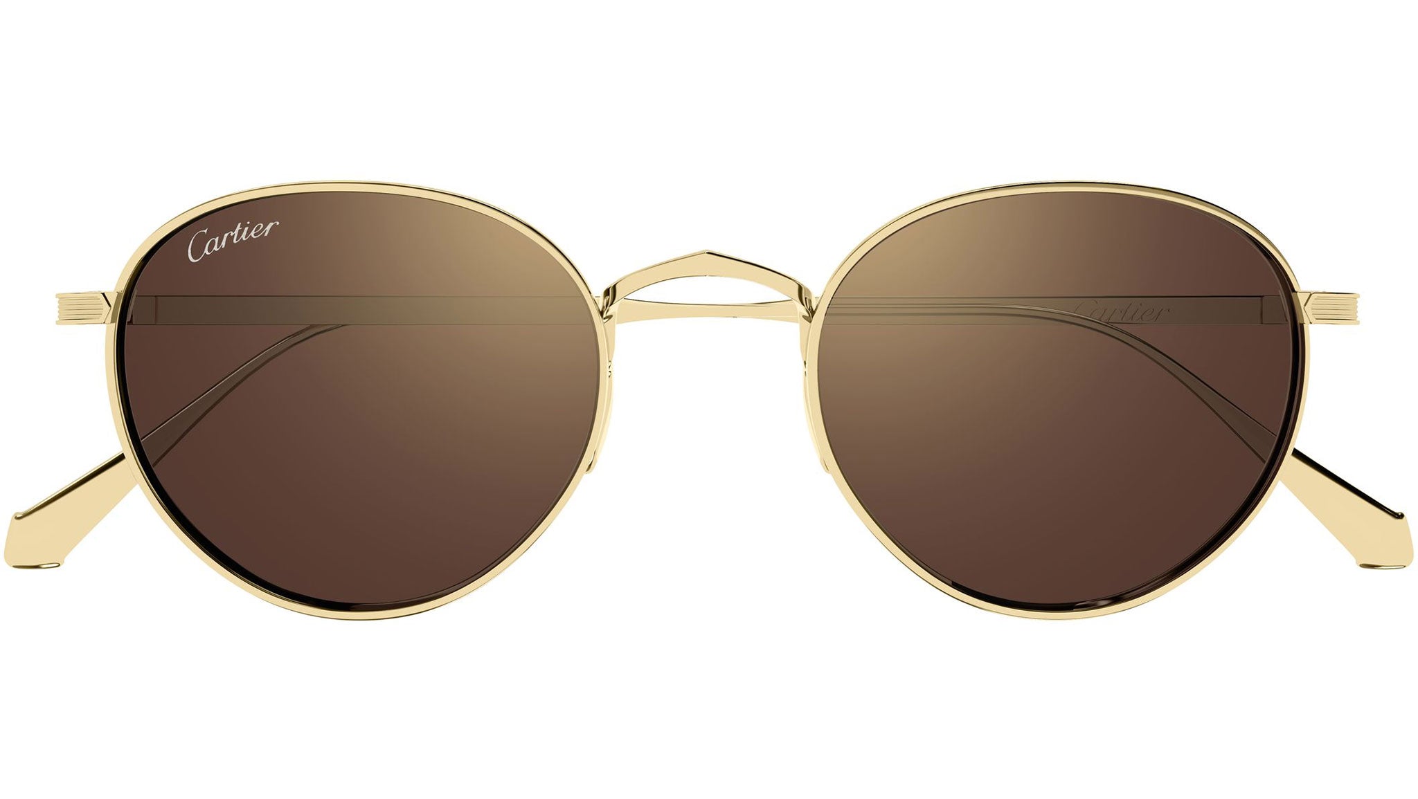 Cartier CT0626S Sunglasses Shiny Gold Brown - eye-oo.com
