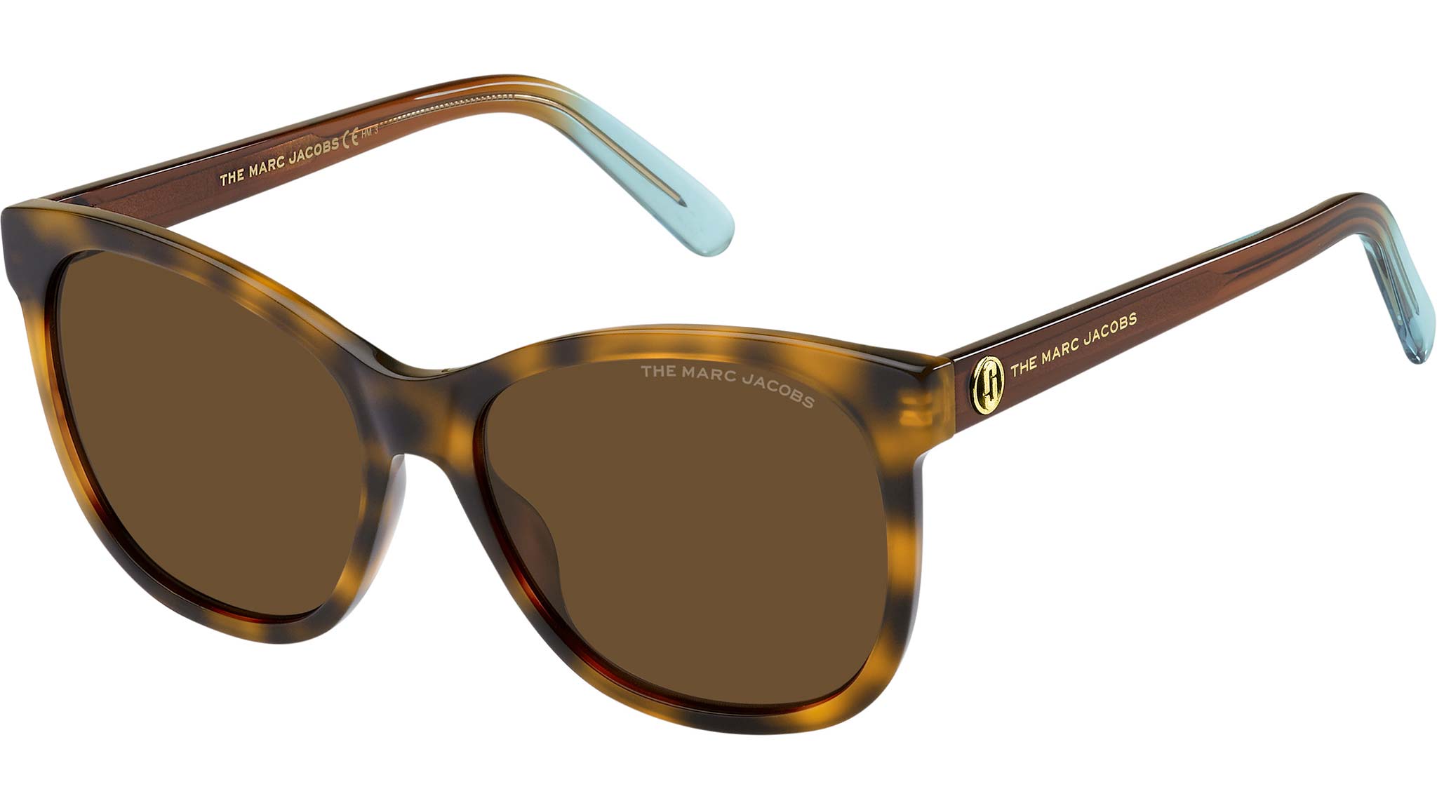 Marc Jacobs Brown Sunglasses with Gold Accents Marc Jacobs MARC 840/S W4A HA Sunglasses Black Shaded Havana  main image 2