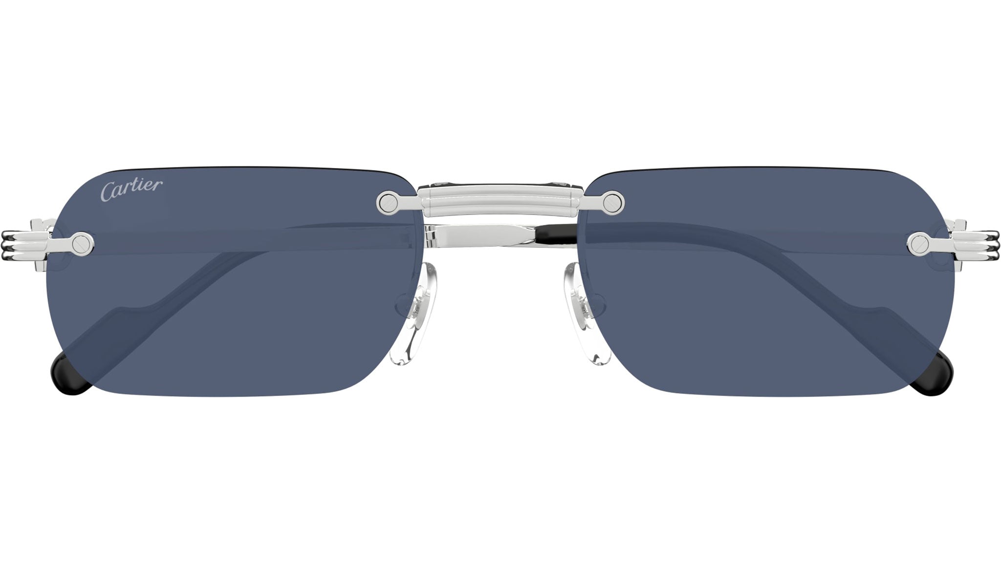【高級】Cartier Glasses Rimless Double Point Cartier Classic C-décor CT-00920 Rimless Sunglasses Clear Diamond