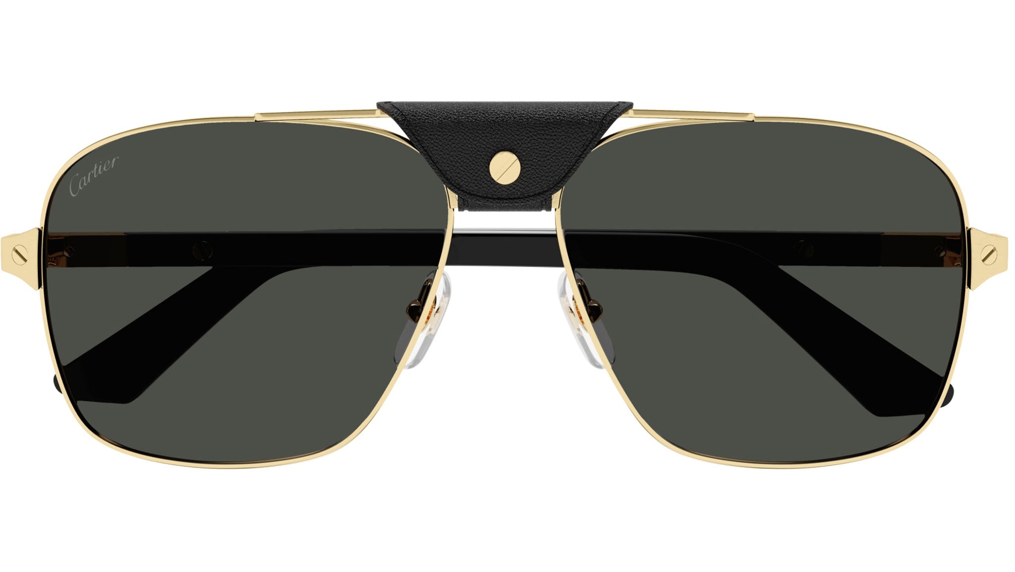 Cartier Santos CT0389S Sunglasses 001 Gold Grey - eye-oo.com display picture 2