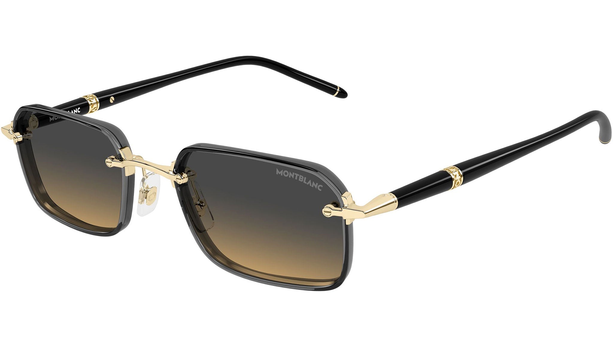MB0483S Montblanc Rectangular Sunglasses 002 Gold - eye-oo.com