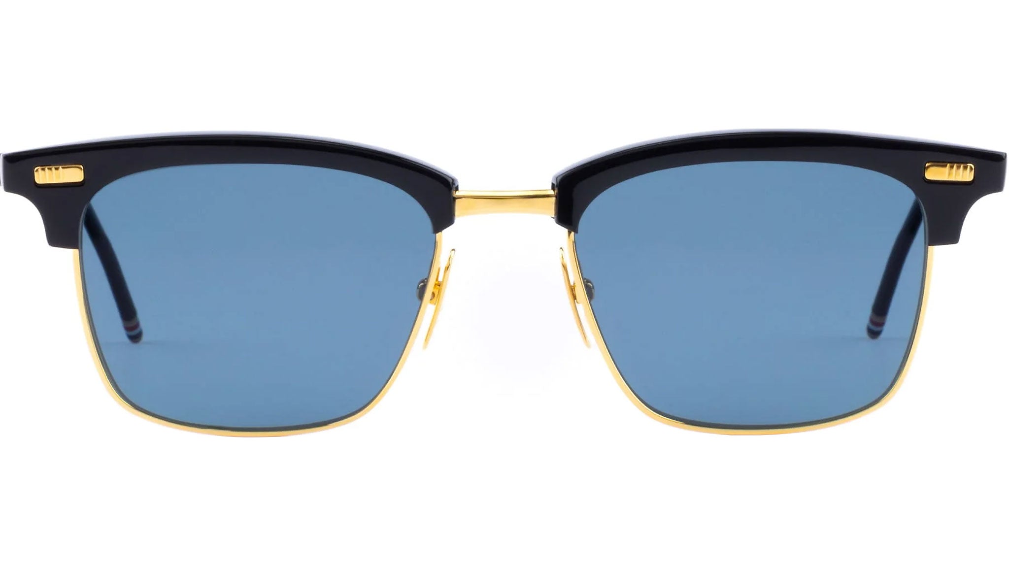 THOM BROWNE 長方形フレムサンクラス UES711CG000300152 001 Thom Browne UES711A Sunlasses 007 Shiny Black / 18K Gold